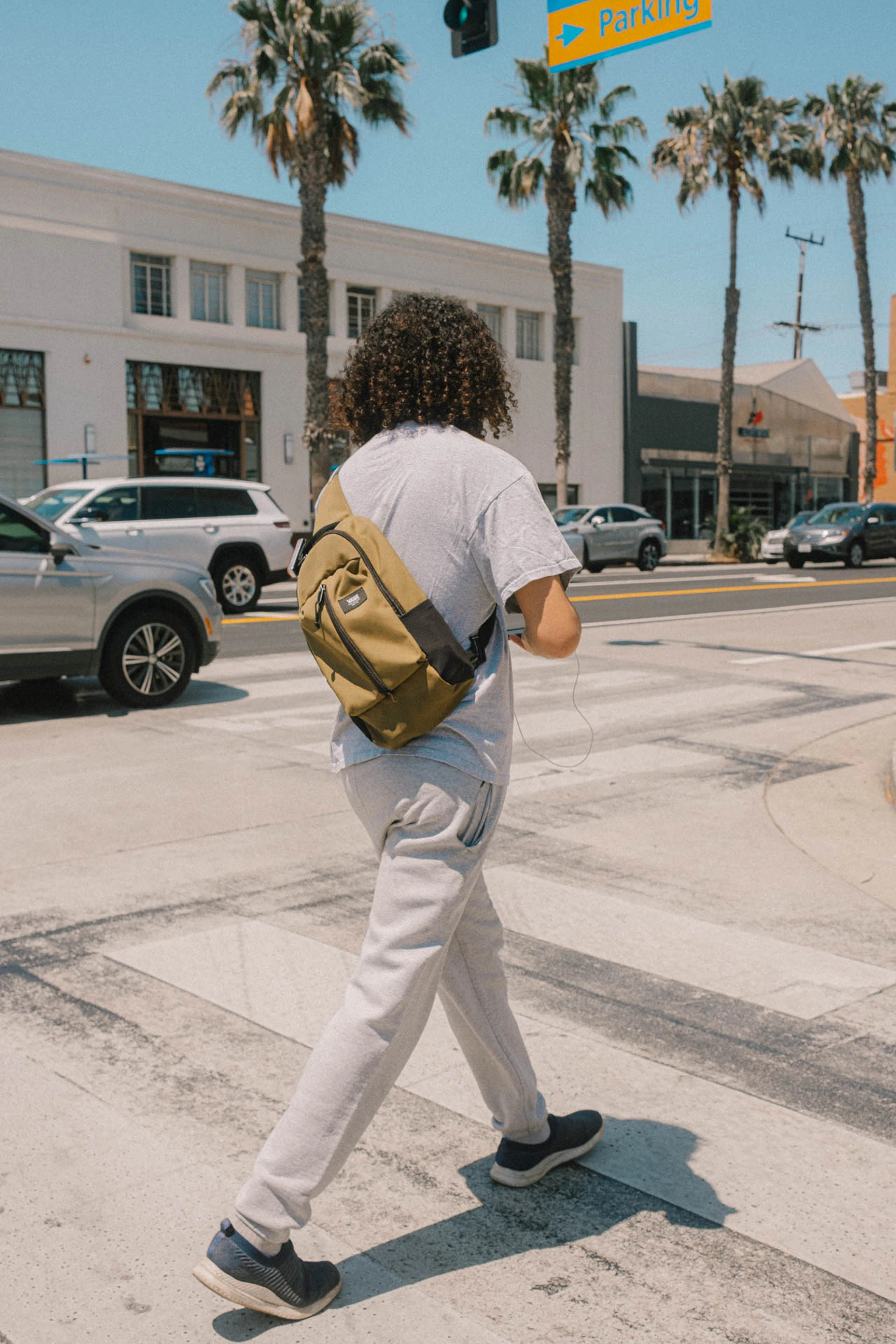 man walking in Santa Monica