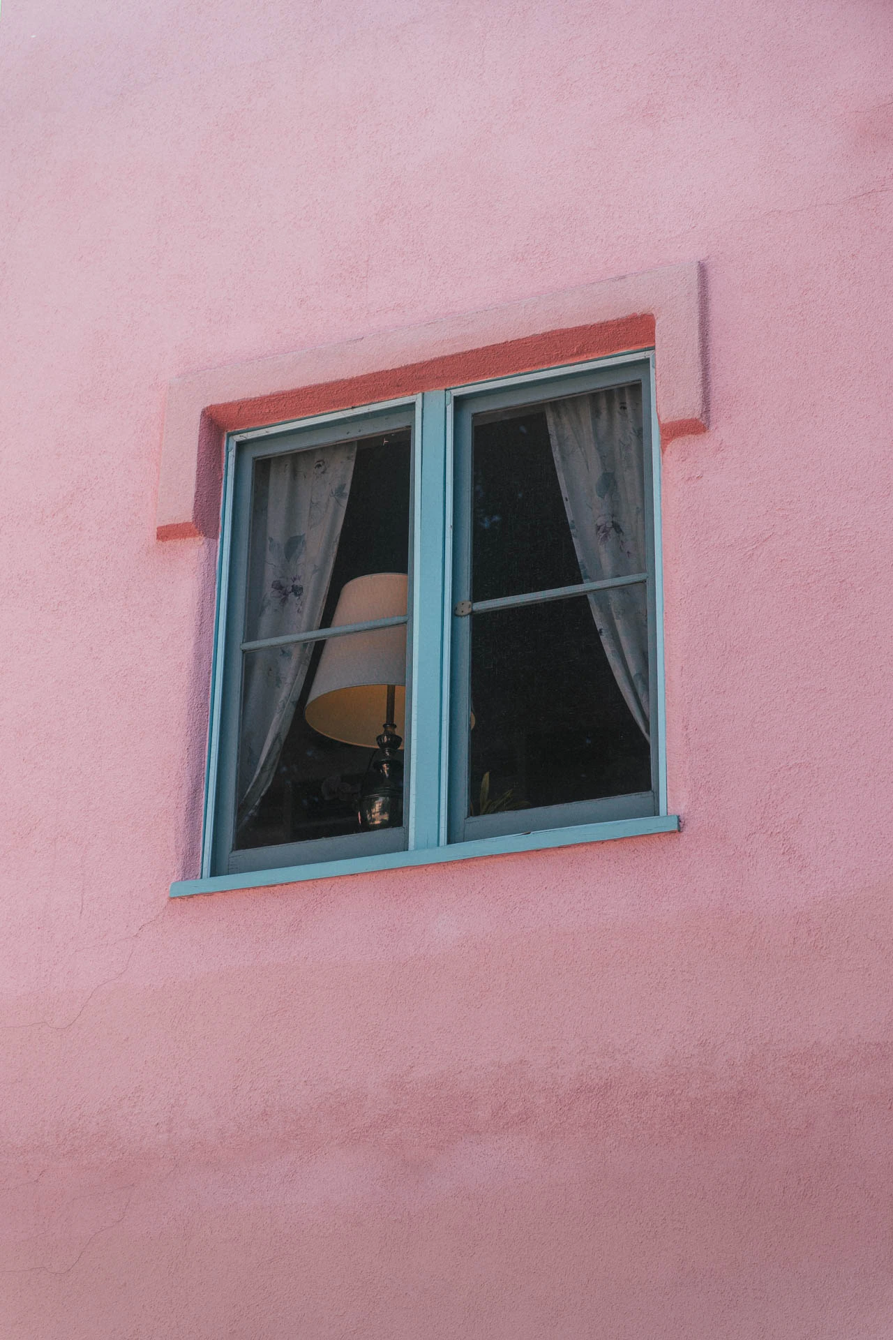 a lamp in a window in Santa Monica