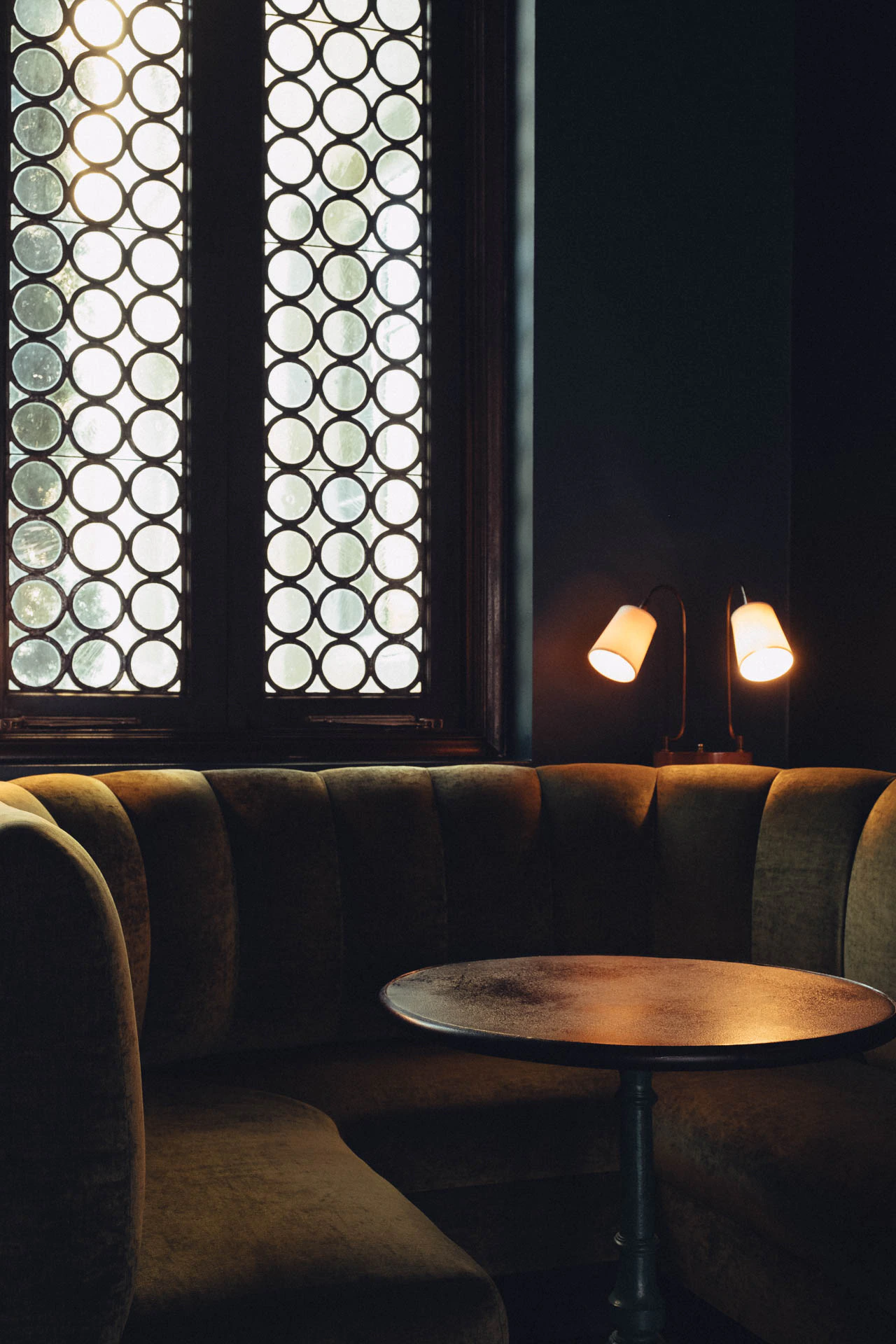 green booth of palihouse Santa Monica