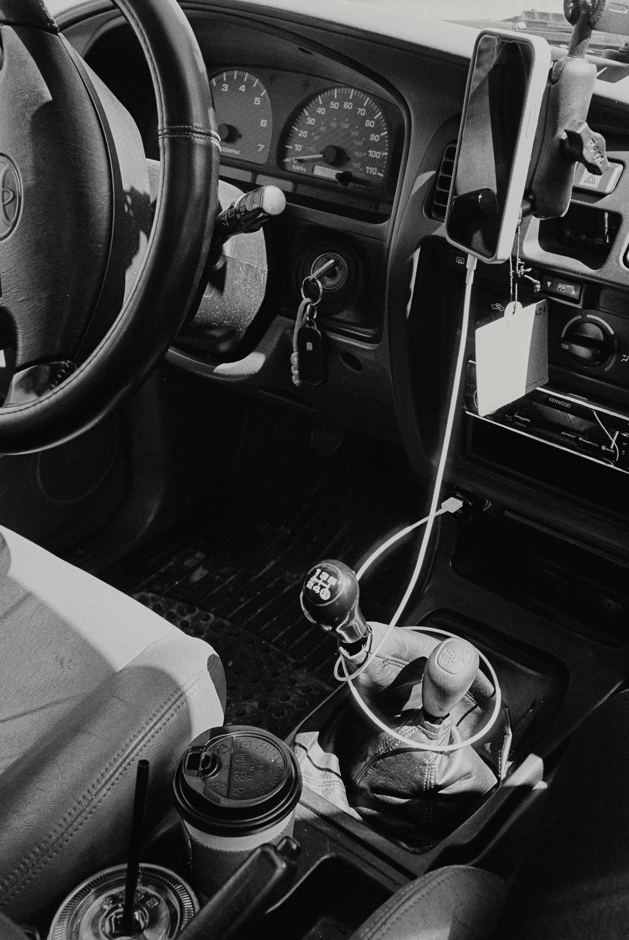 inside a jeep in Texas on film