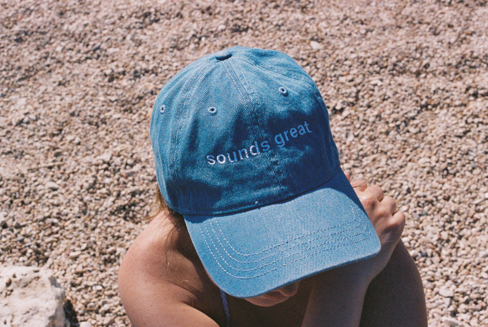 sound good denim hat at canyon lake on film