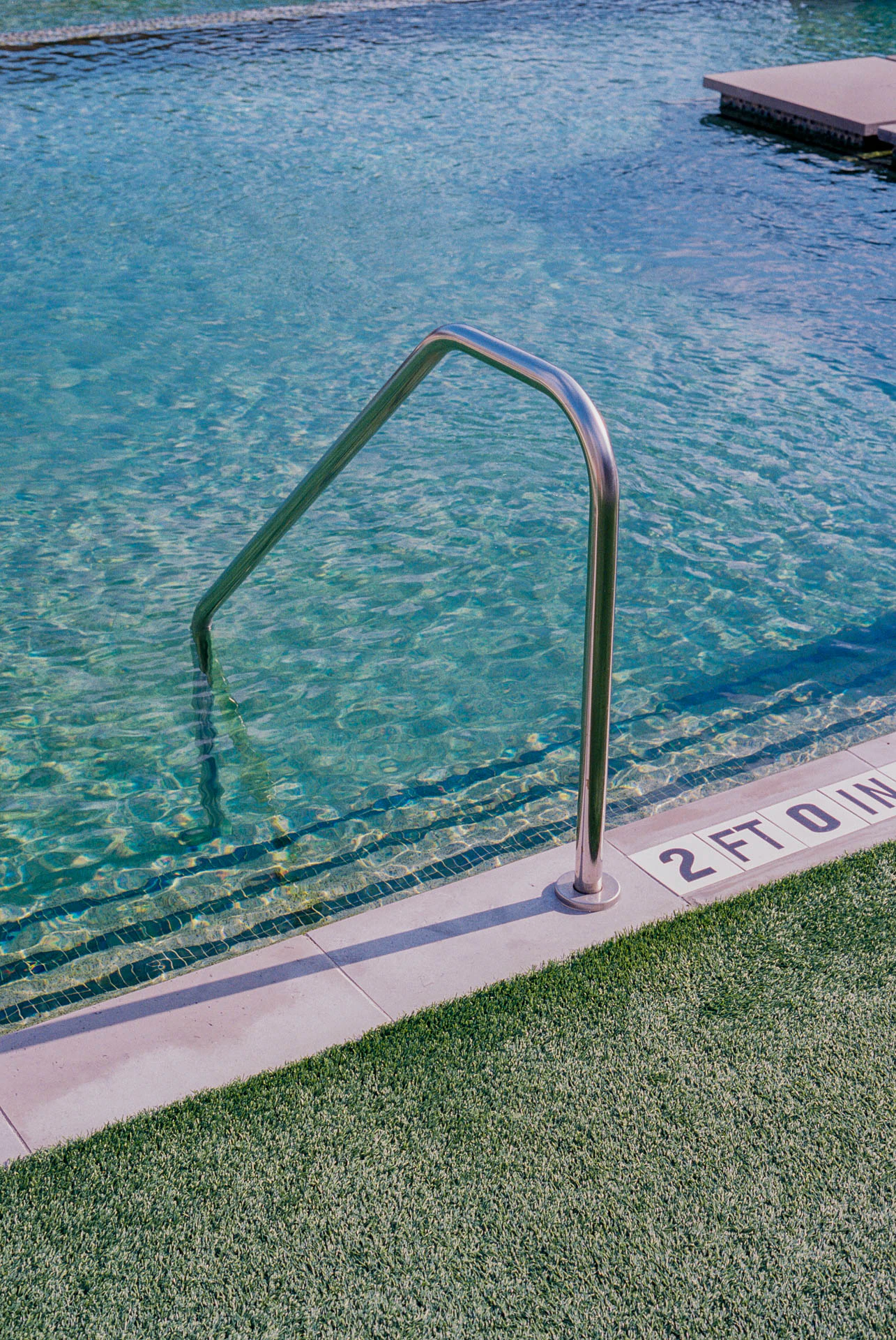 pool banister on film in austin