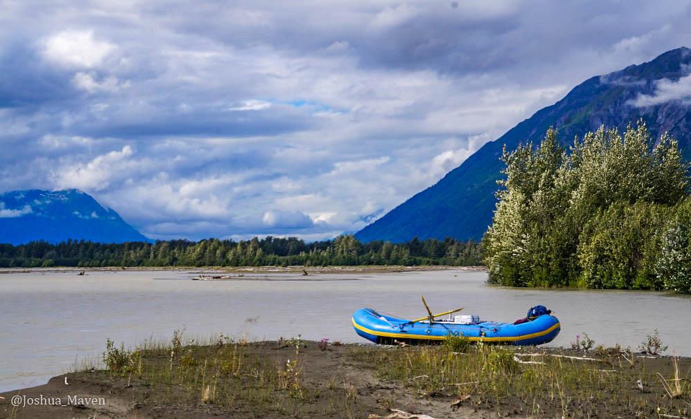 Taking a quick break before continuing along the the calm waters of the Chilkat River.