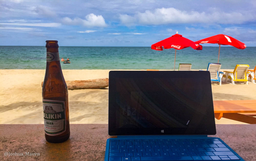 The views from one of my writing spots at the Tipsy Tuna Bar.