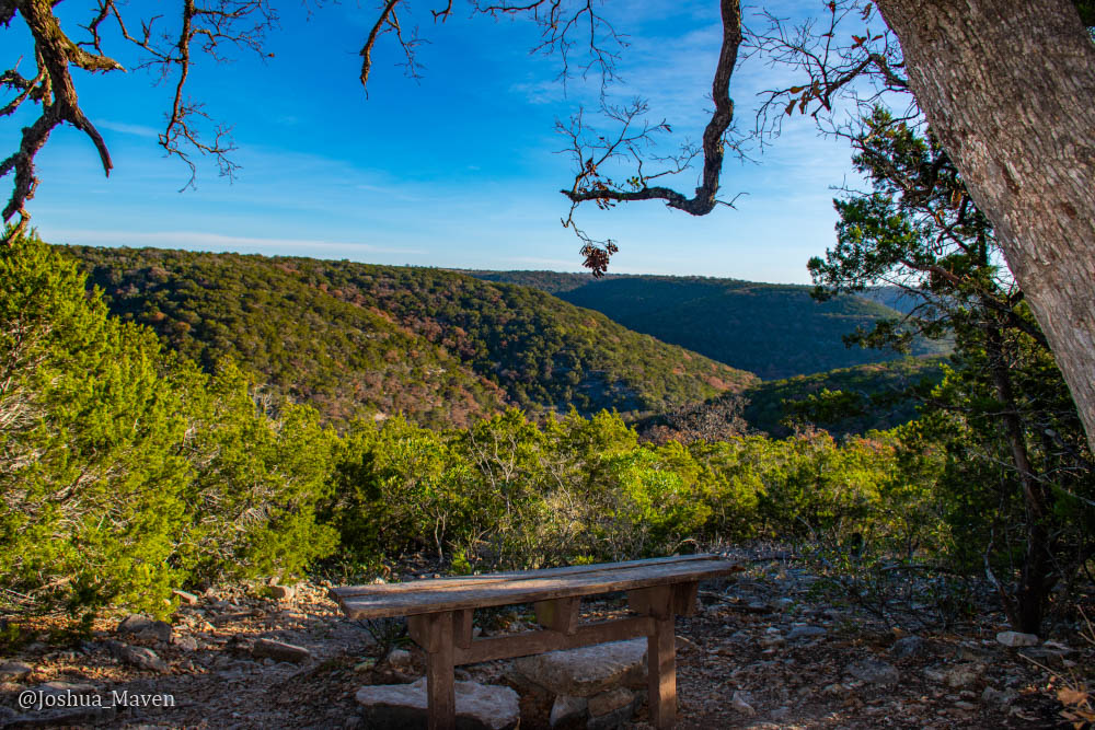 Scenic overlook on the East Trail of Lost Maples State Park, TX