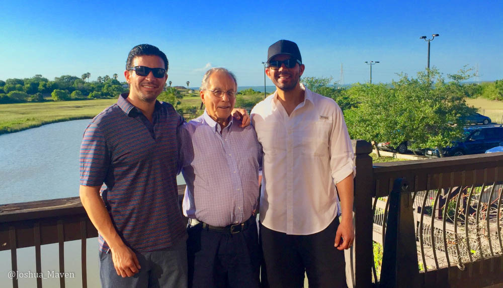 My father, brother Justin and I after his 80th birthday lunch in Port Lavaca, TX.