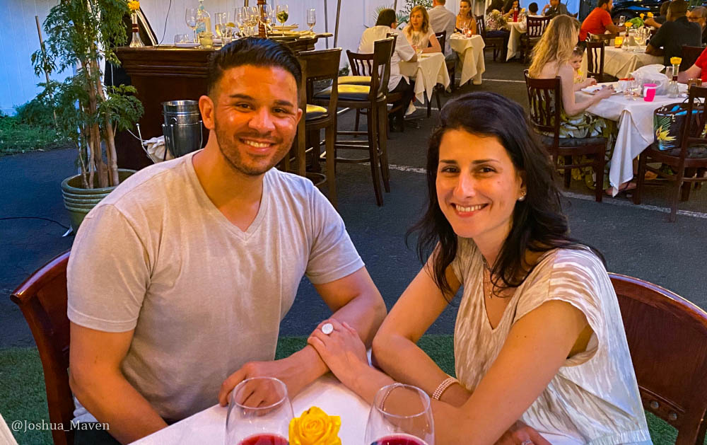 Our one-year anniversary dinner in New Jersey.