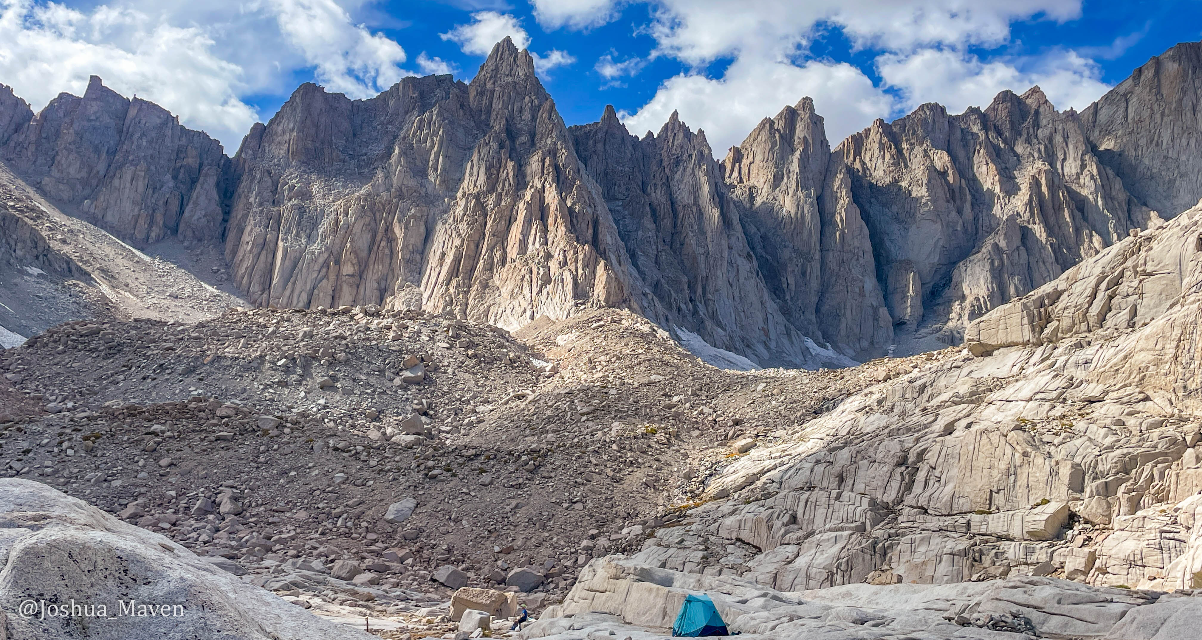 The view from Trail Camp looking up at some of the granite pinnacles that eventually lead to the summit of Mt. Whitney (not pictured).
