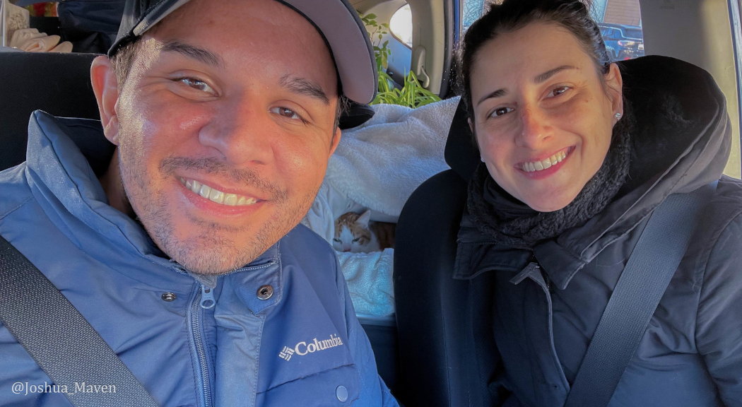 We skirted the first nor'easter of 2022 in January and successfully made it down to Texas, cat and all! (Look closely)