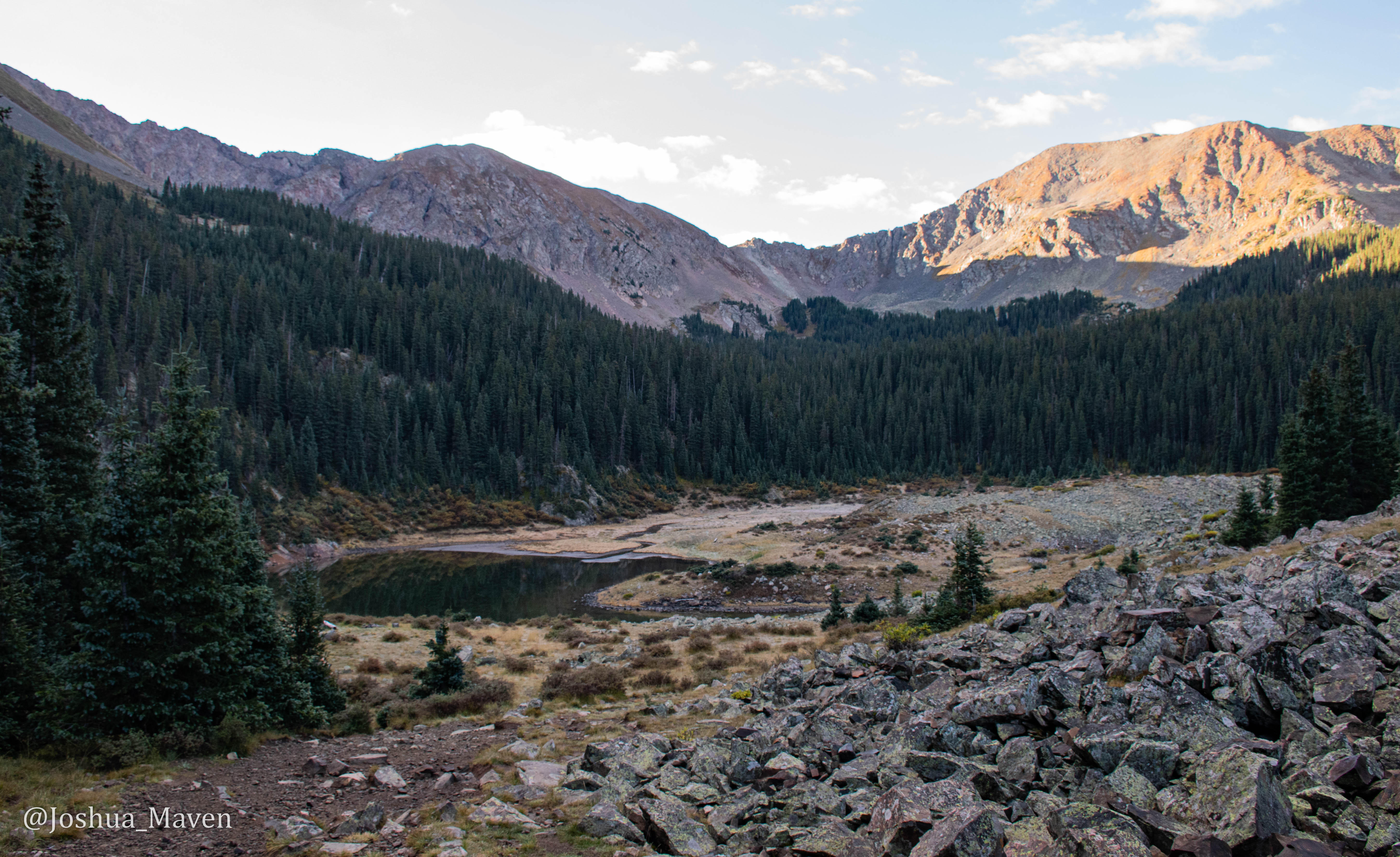 A view of Williams Lake in the Sangre de Cristo Mountains located in the shadow of Wheeler Peak.