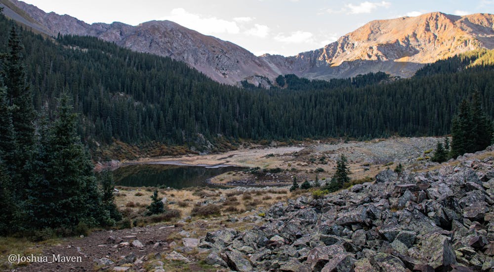 A view of Williams Lake in the Sangre de Cristo Mountains located in the shadow of Wheeler Peak.