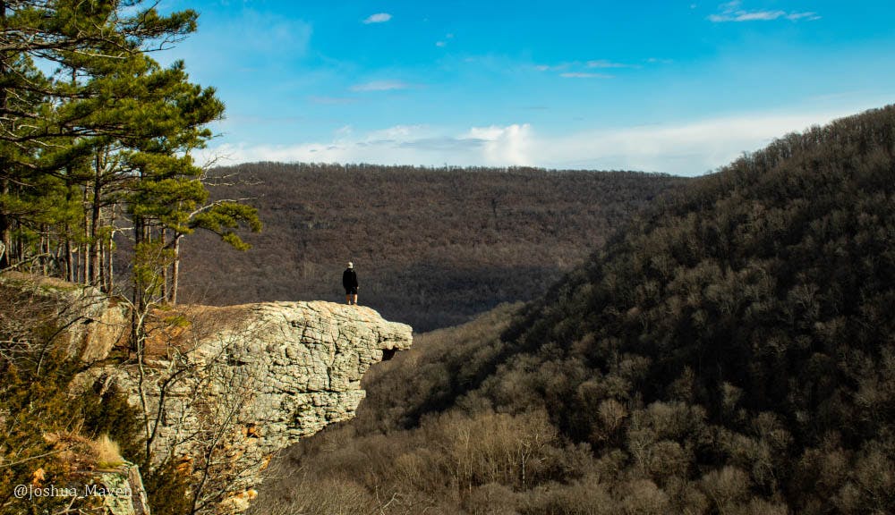 The drive up to the trailhead of Hawksbill Crag was the biggest challenge for Honcho in 2020.