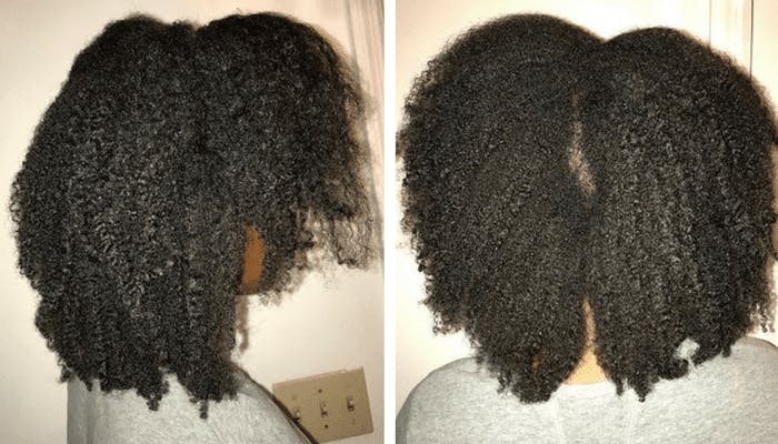 african curly hair after butters and oils usage