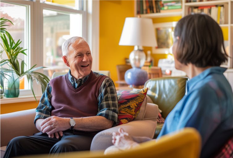 Elderly man receiving home care