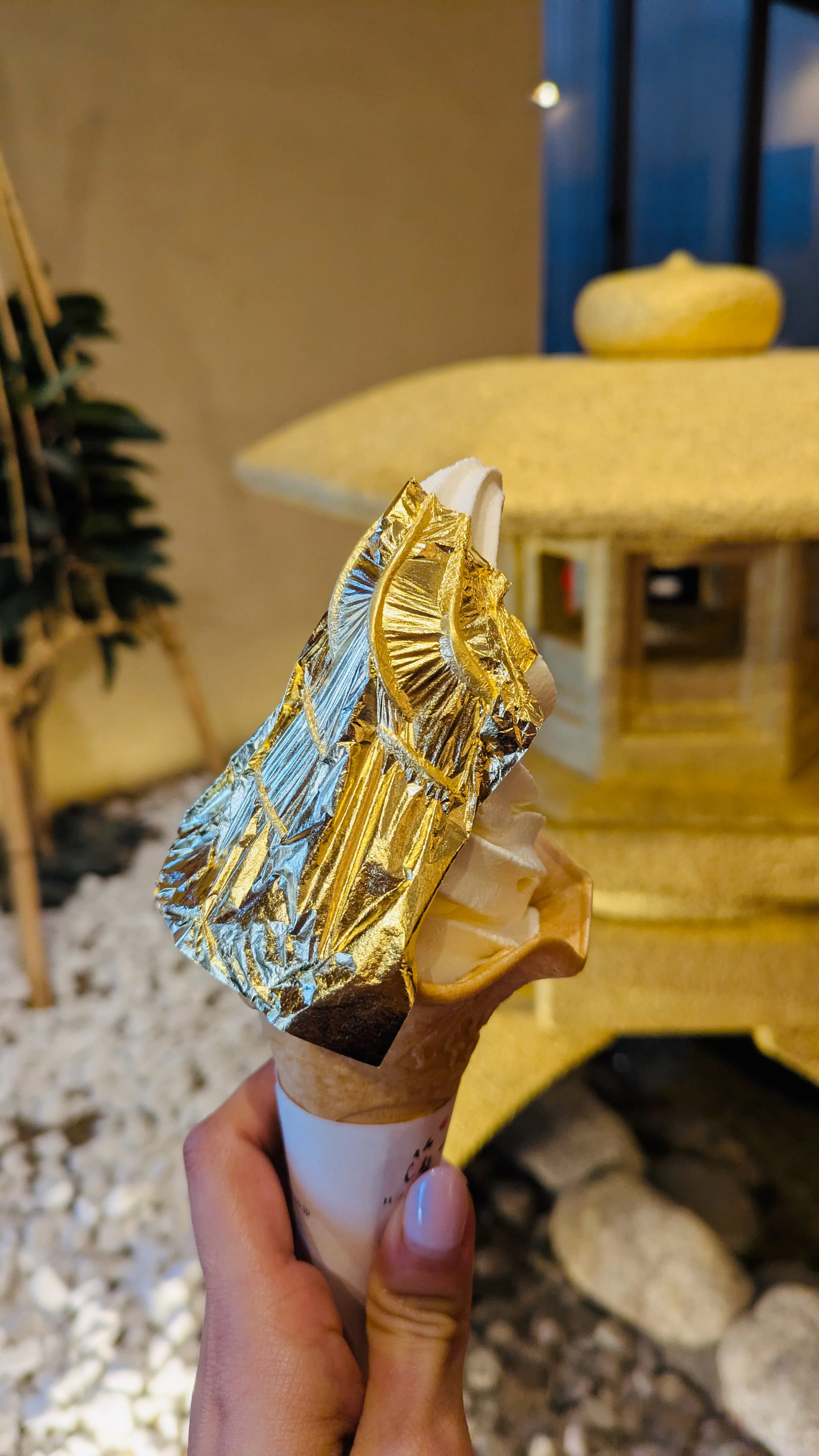 Gold leaf ice-cream