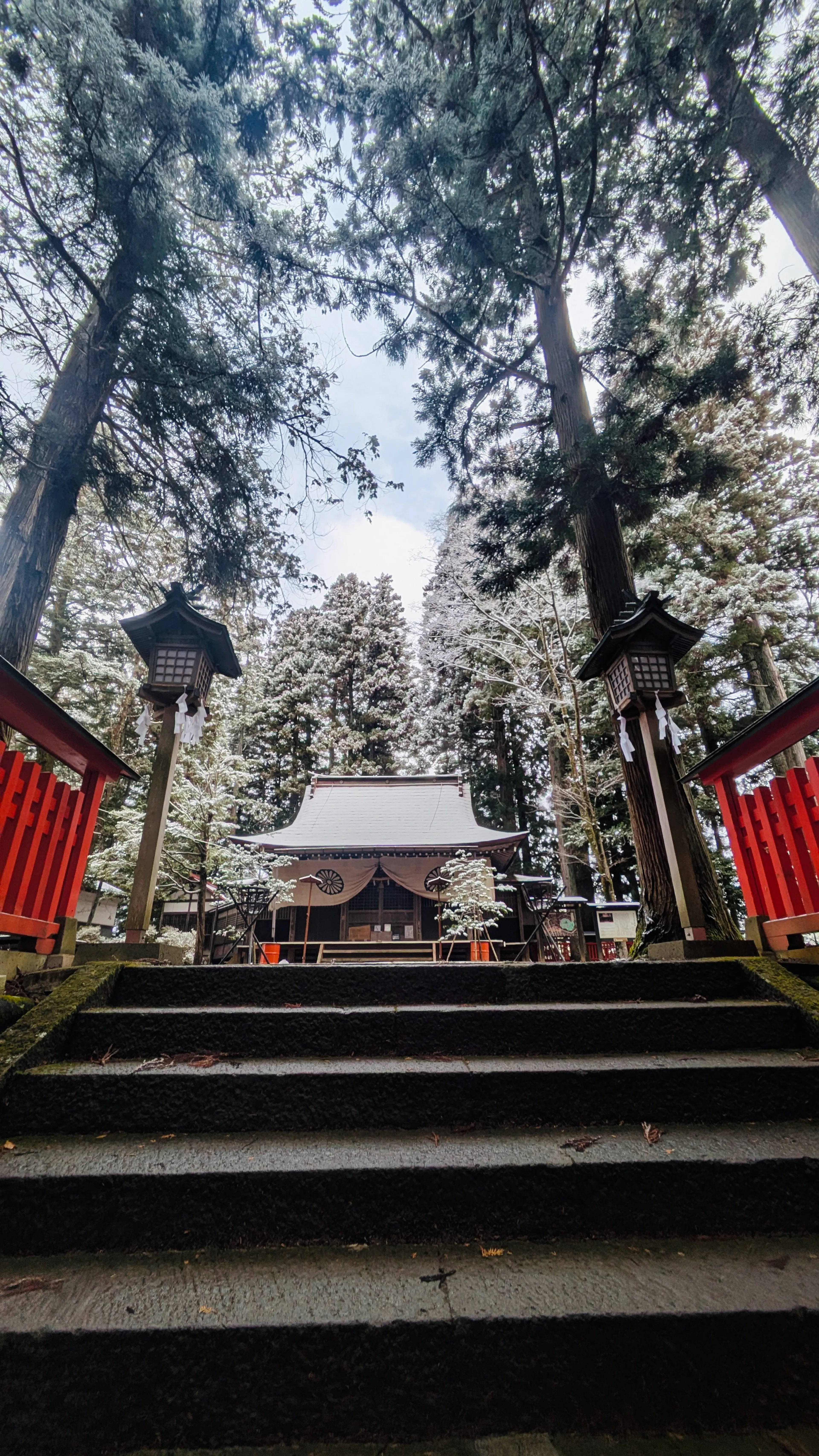 Beautiful shrine in the snow