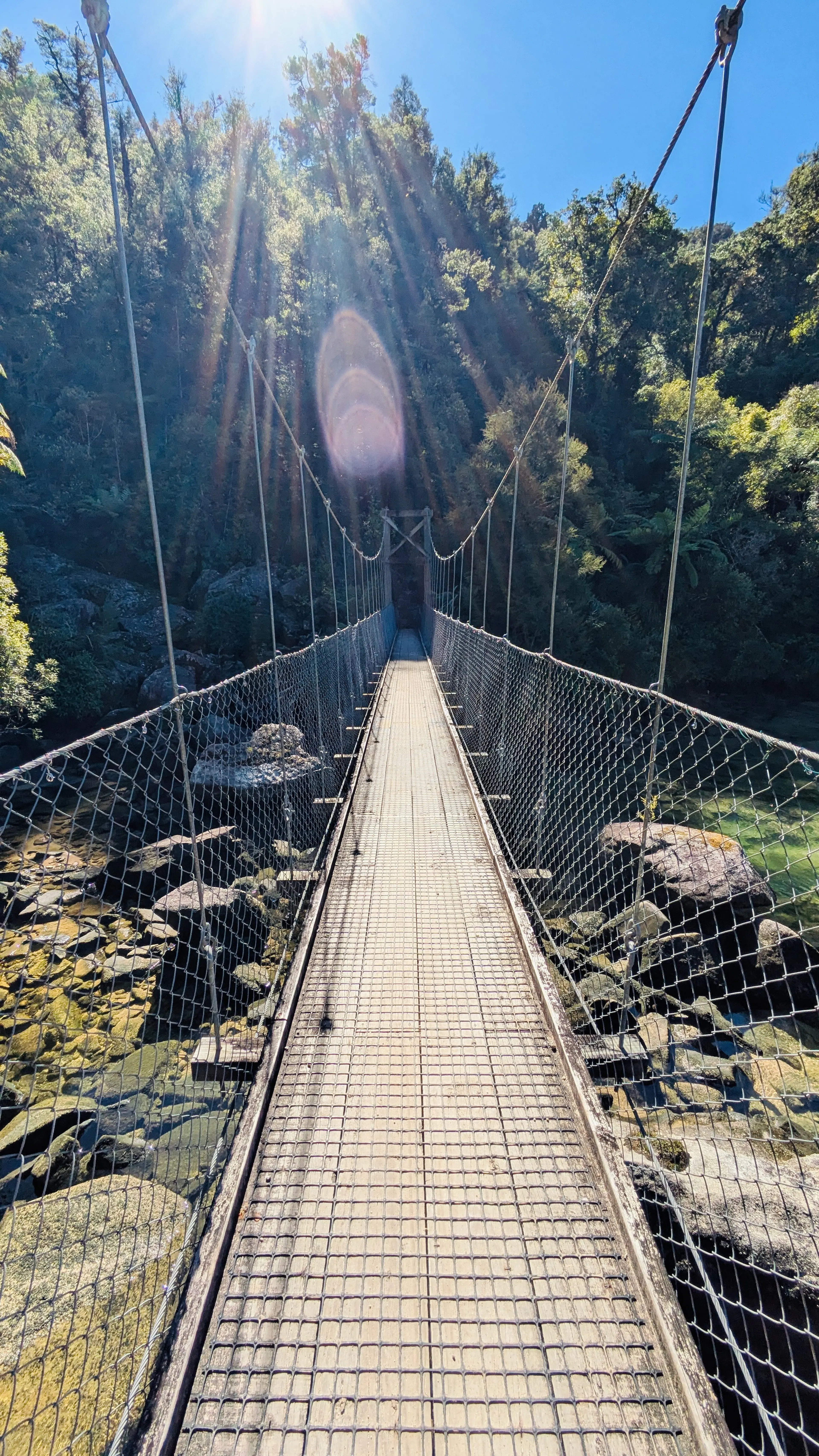 Gorgeous swing bridges along the coastal track
