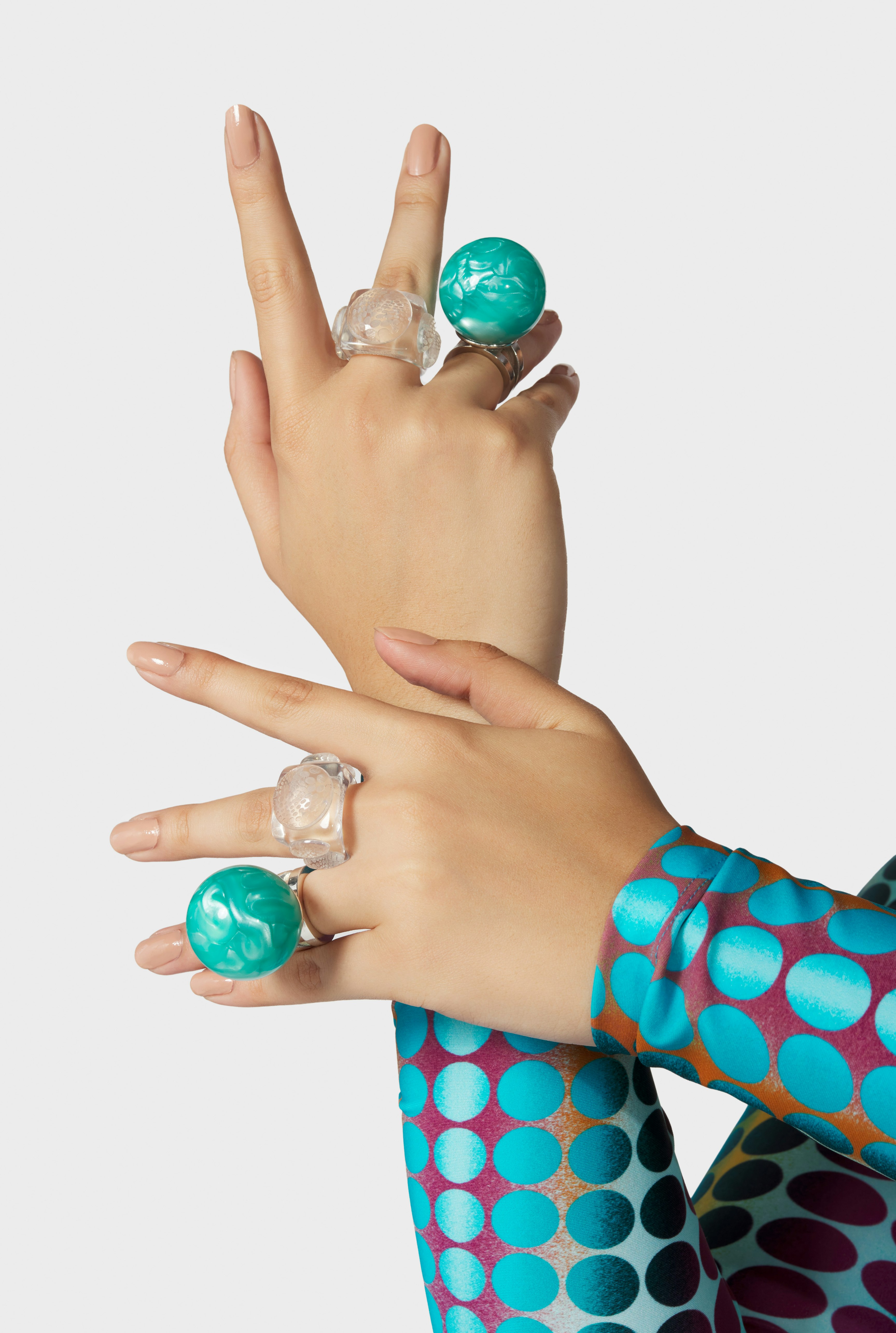 The Turquoise Cyber Ball Ring Jean Paul Gaultier