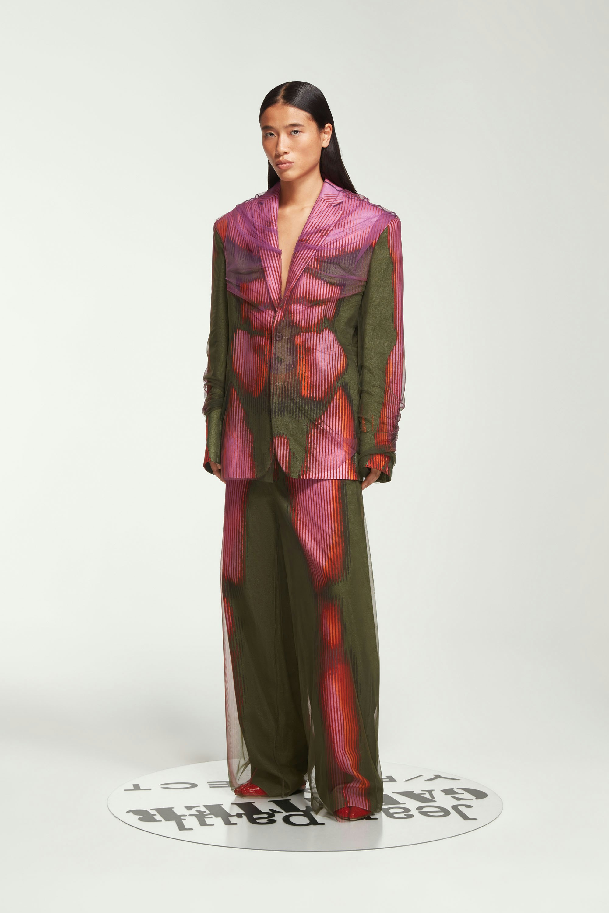 The Pink & Khaki Body Morph Blazer by Jean Paul Gaultier x Y/Project