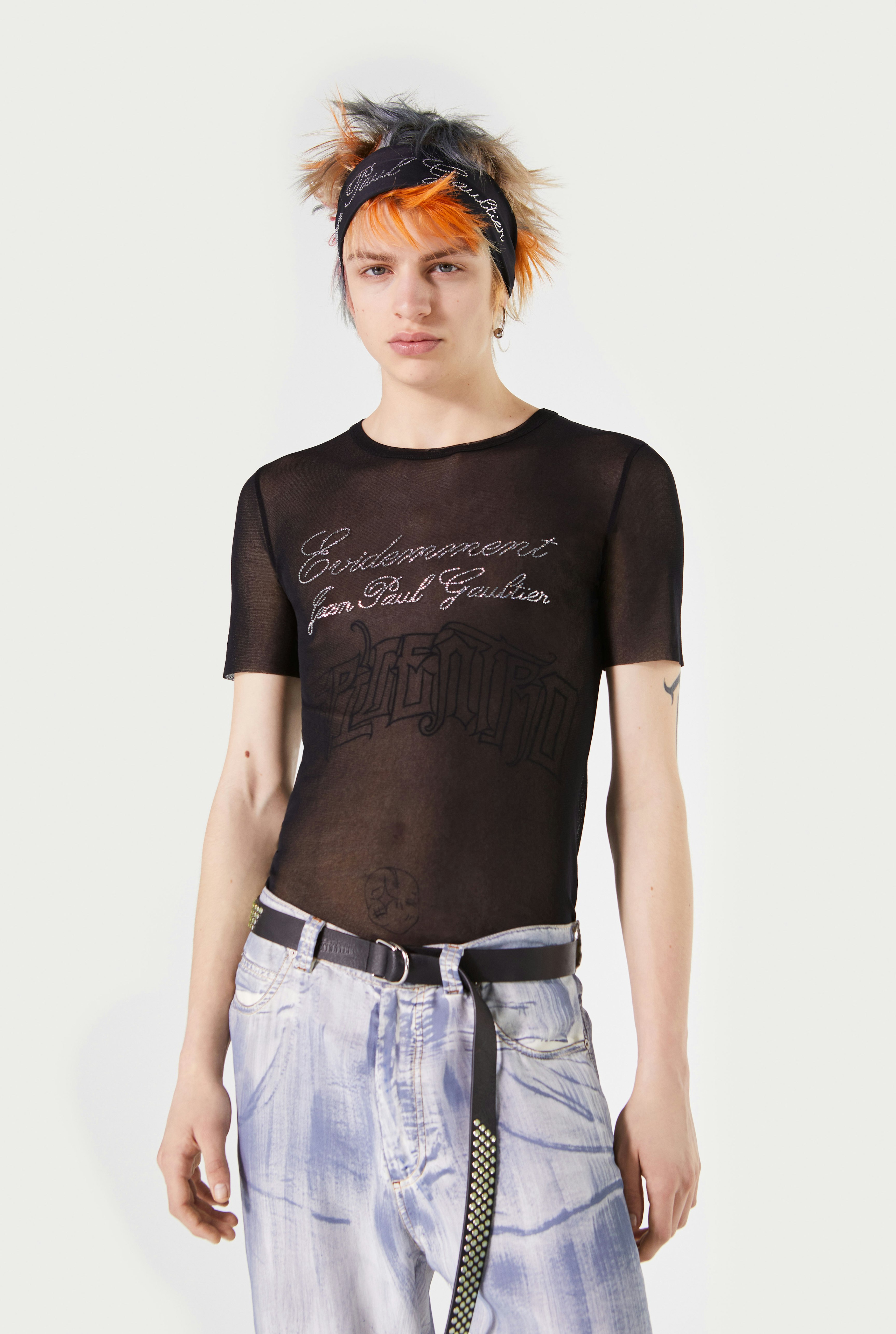 The Black Évidemment Tulle T-Shirt Jean Paul Gaultier