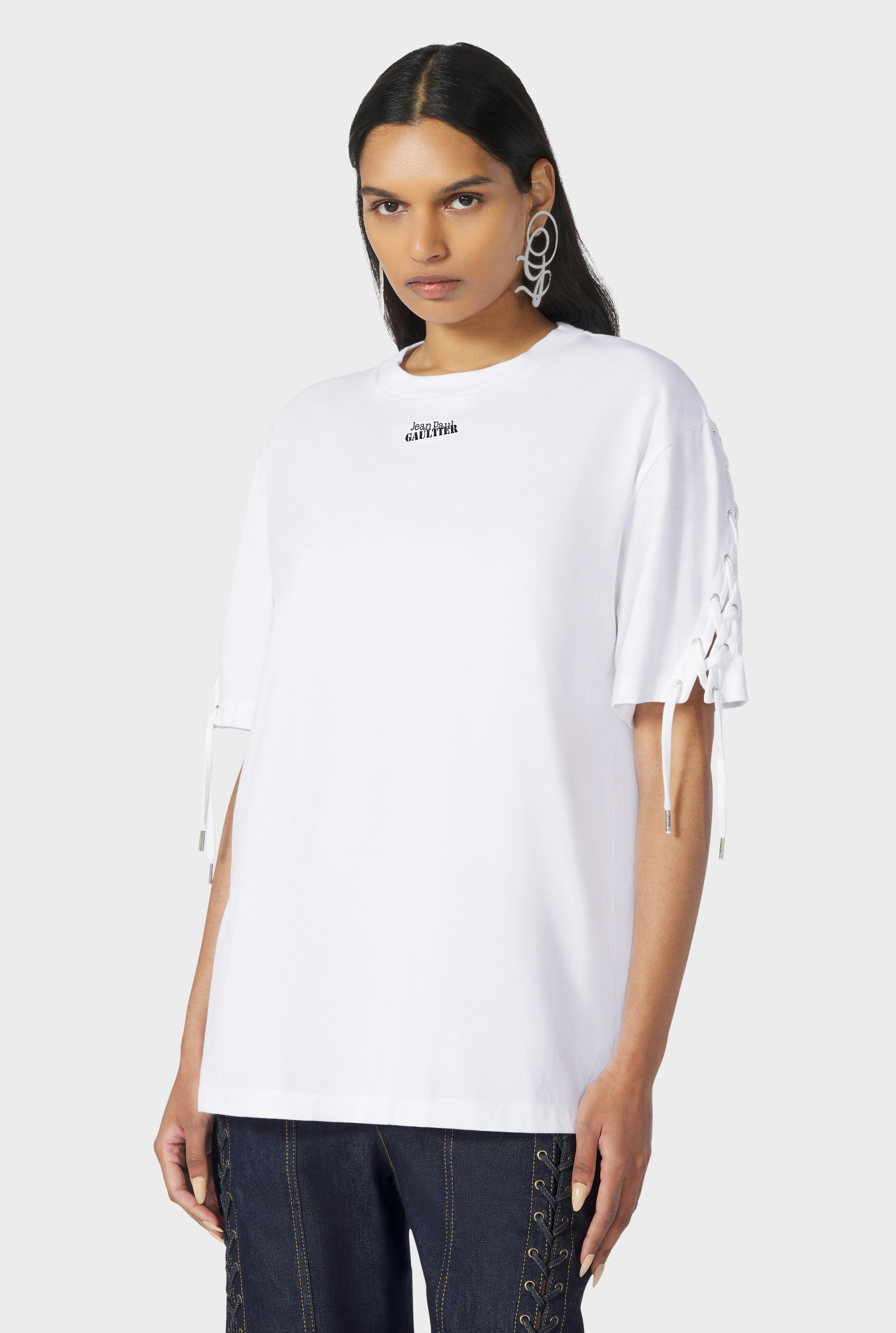The White Lace-Up JPG T-Shirt
