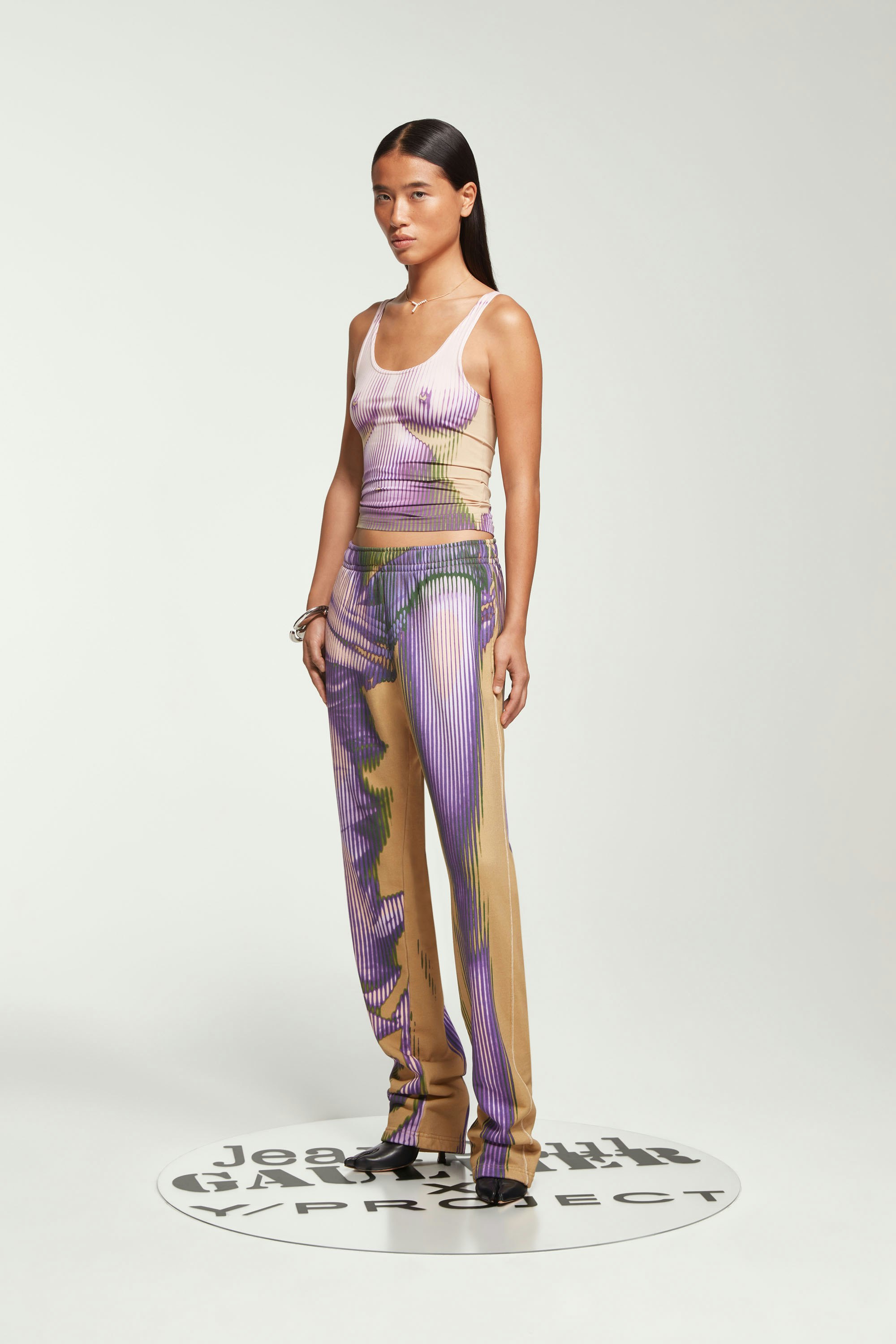 The Purple & Yellow Body Morph Sweatpants by Jean Paul Gaultier x Y/Project