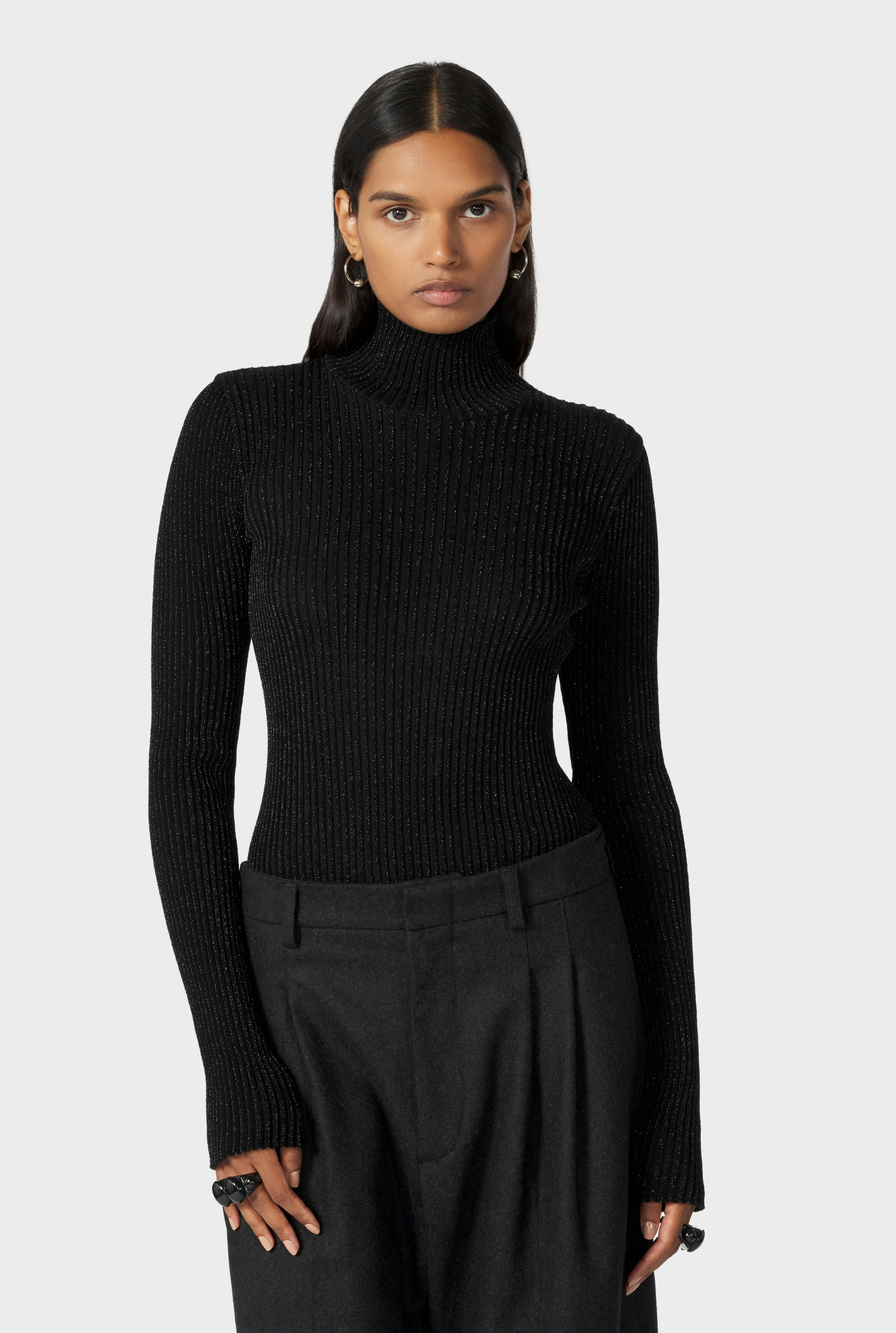The Black Cyber Knit Top