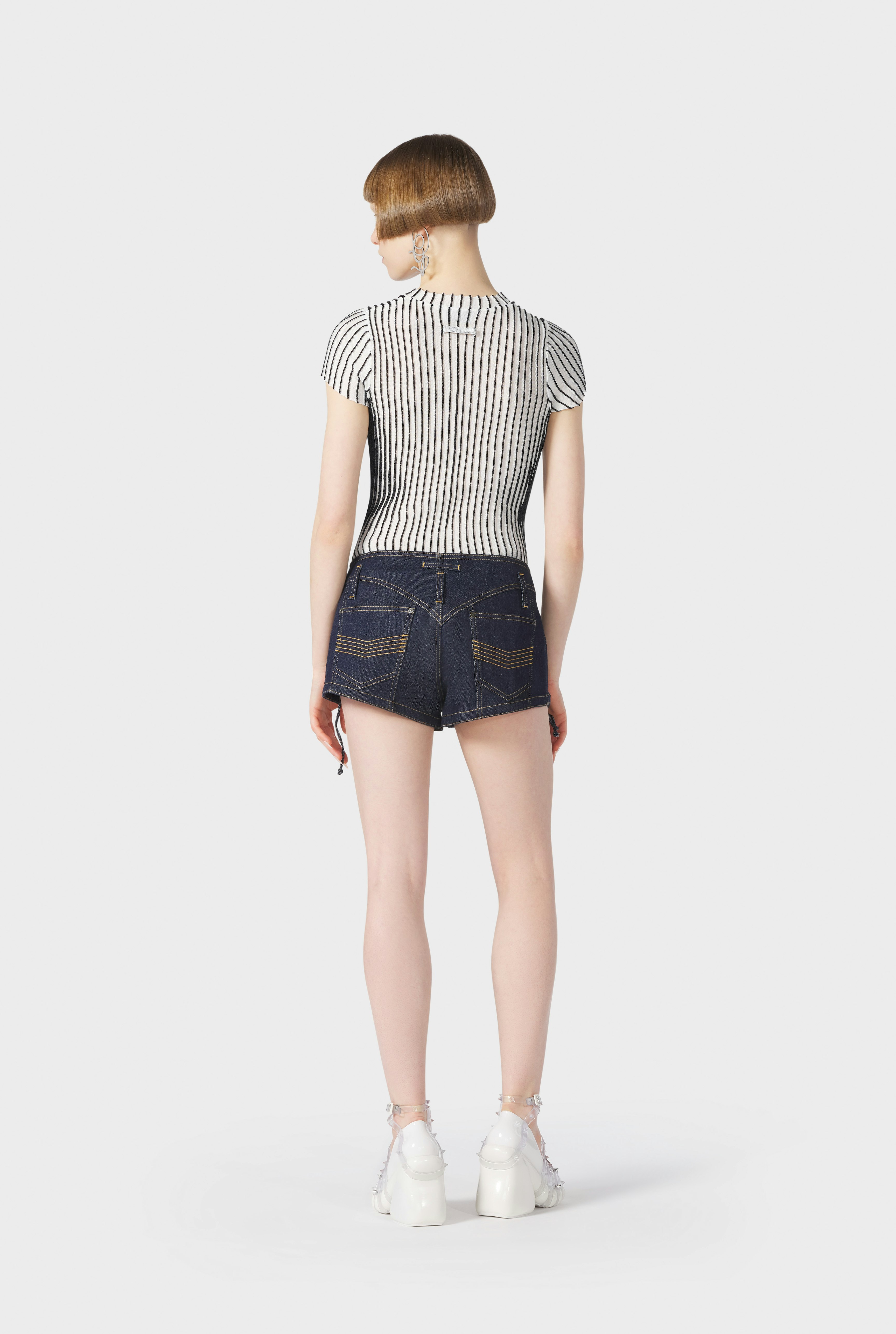 The Lace-Up Denim Shorts