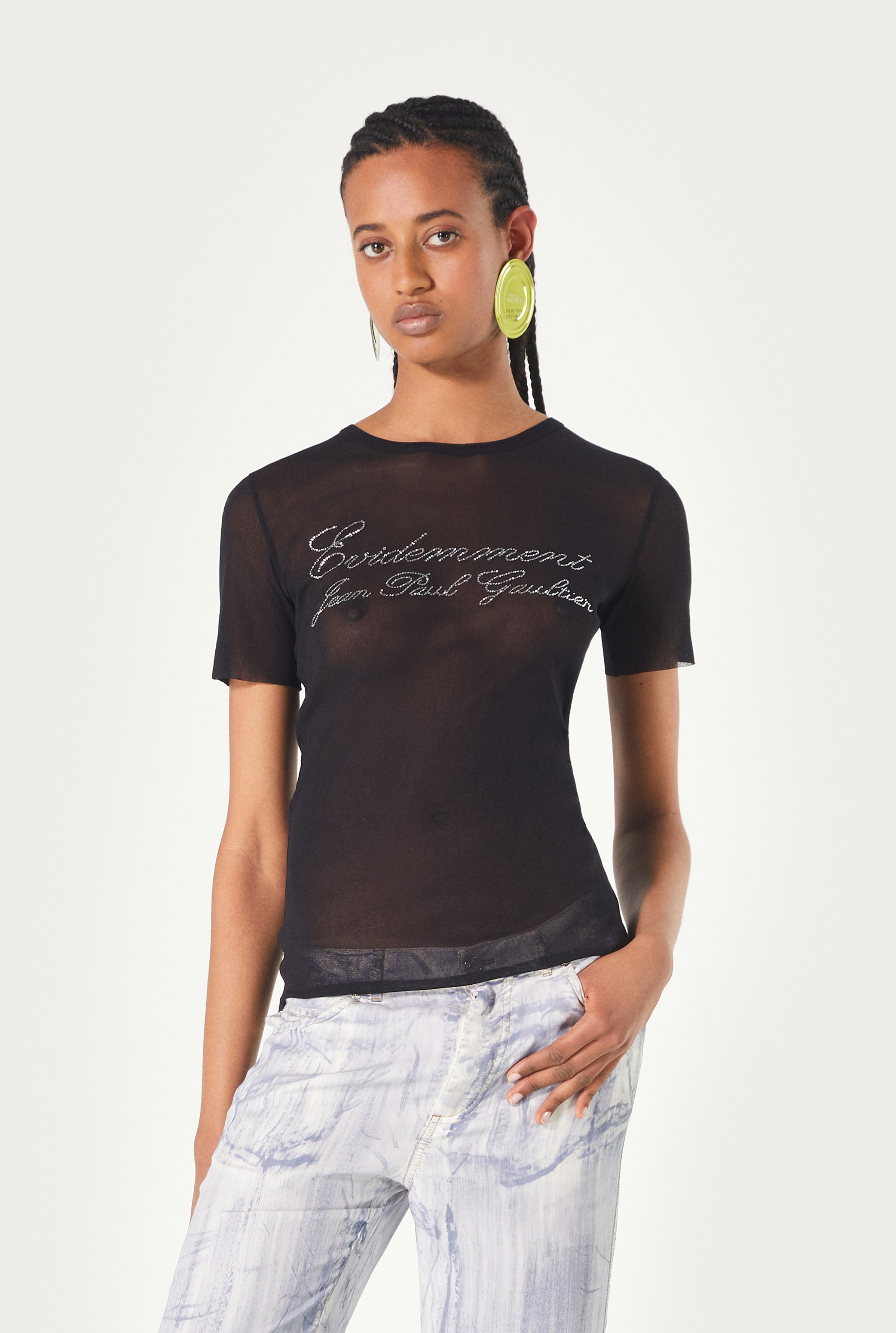 The Black Évidemment Tulle T-Shirt Jean Paul Gaultier