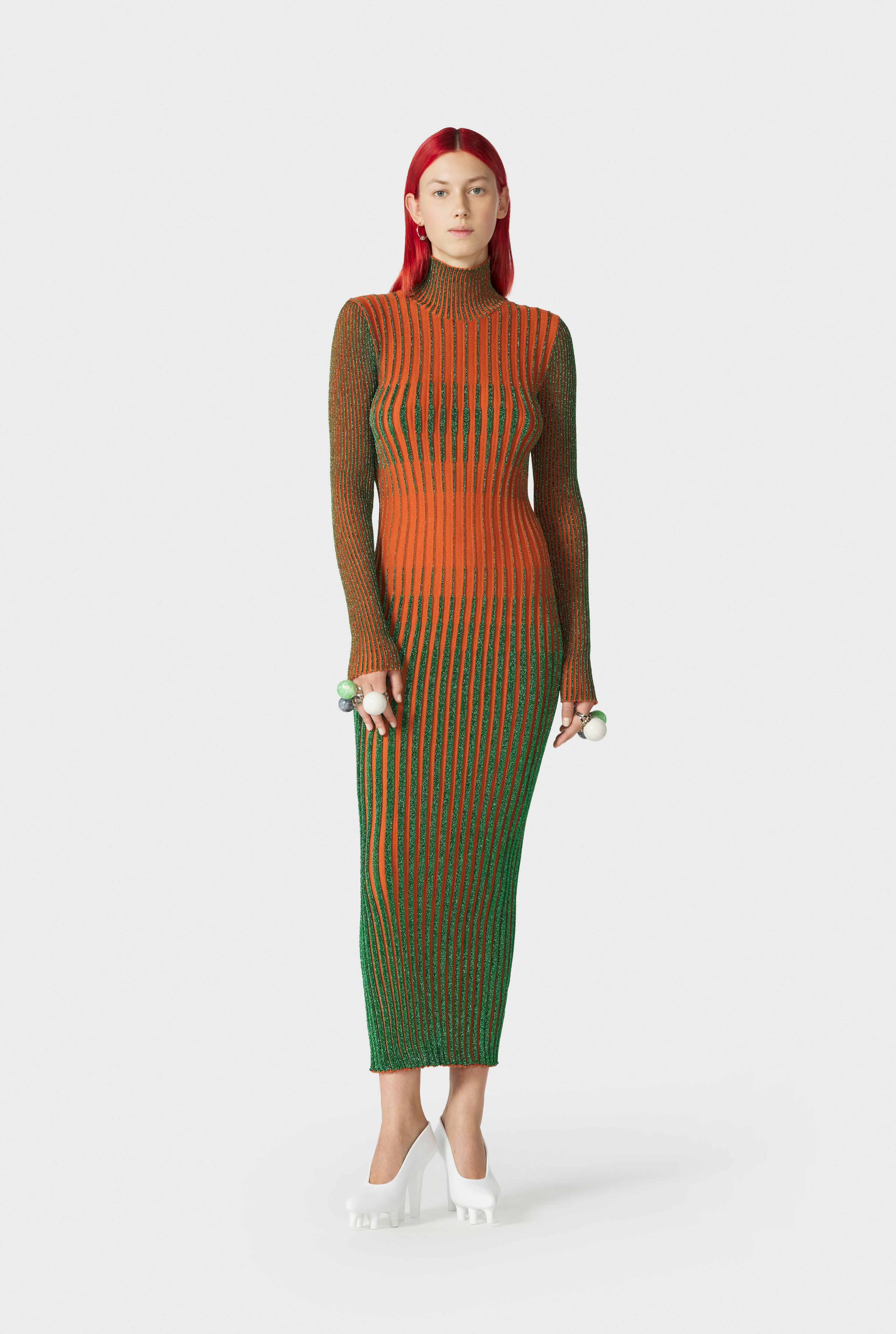 The Orange Cyber Knit Dress Jean Paul Gaultier