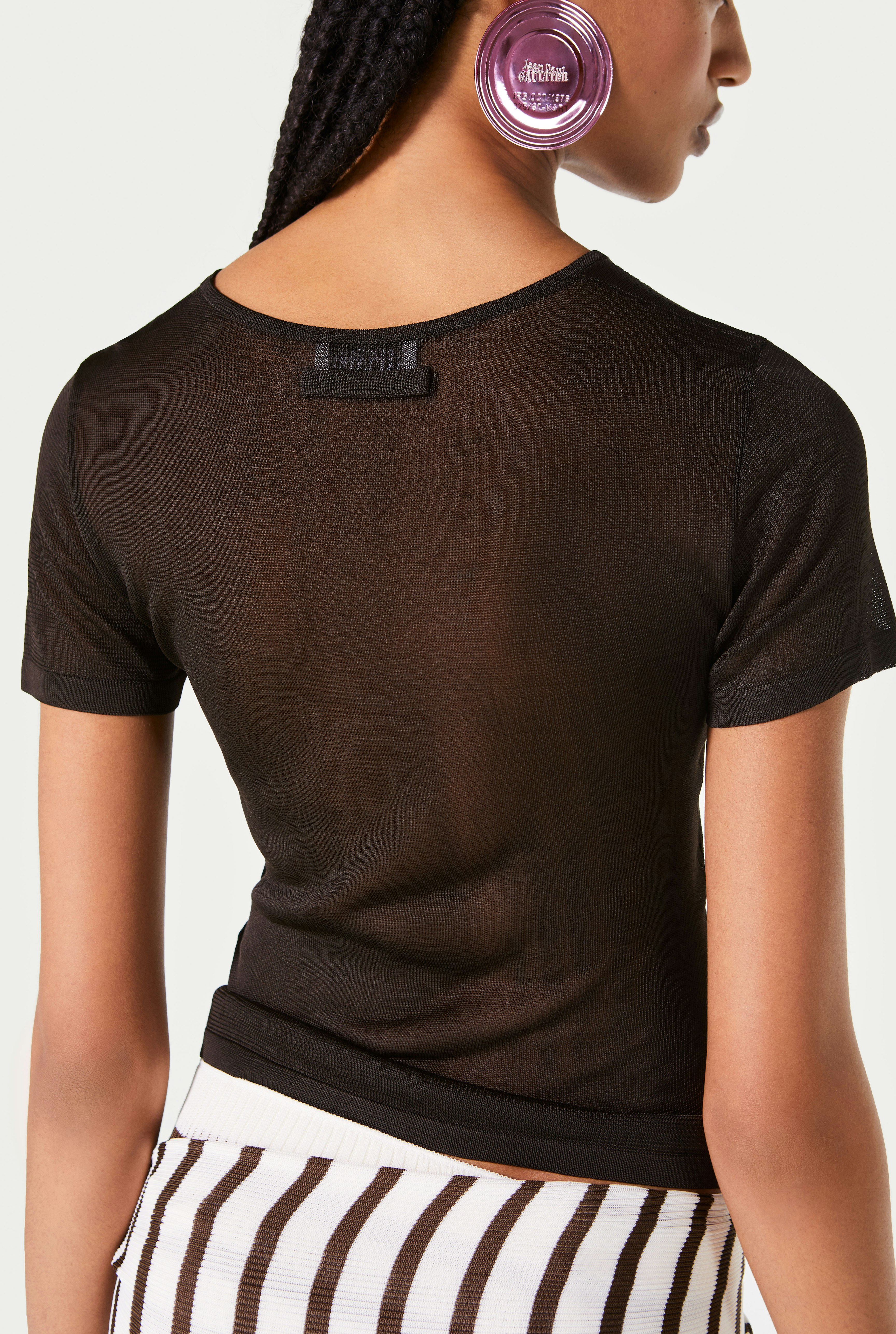 The Openworked JPG Heart T-Shirt Jean Paul Gaultier