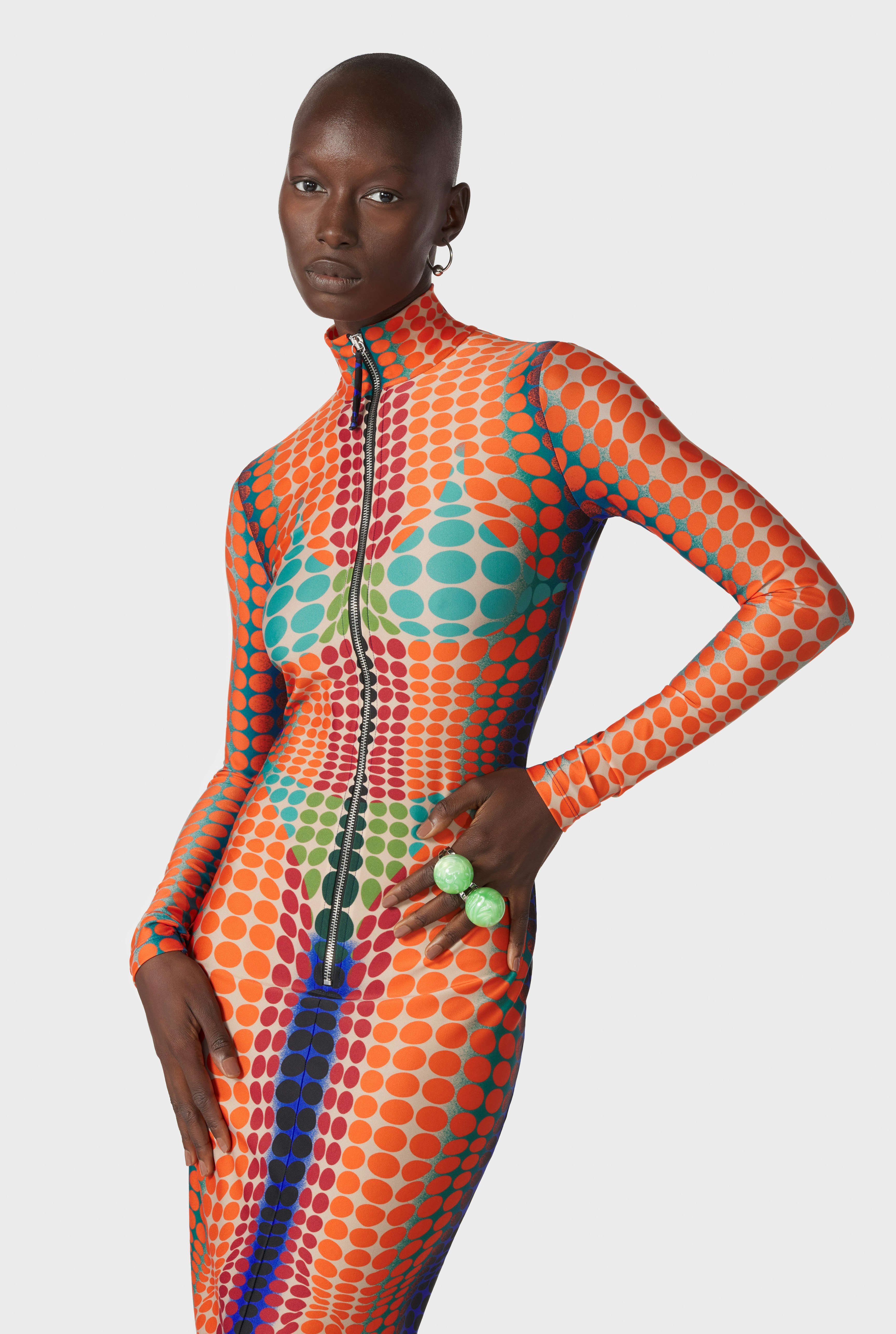 The Orange dots print Dress Jean Paul Gaultier