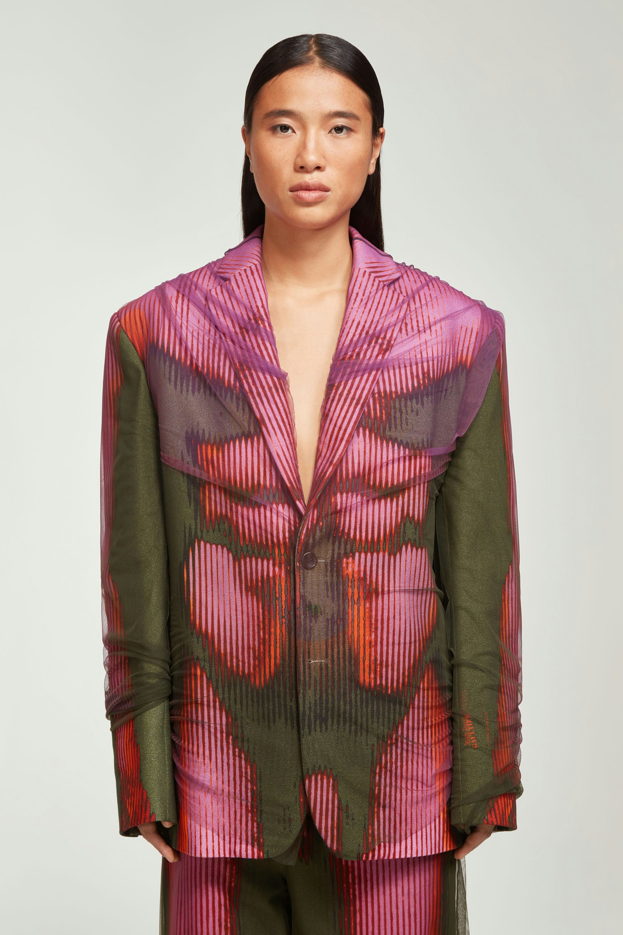 La Veste Costume Body Morph Rose et Kaki Jean Paul Gaultier x Y/Project