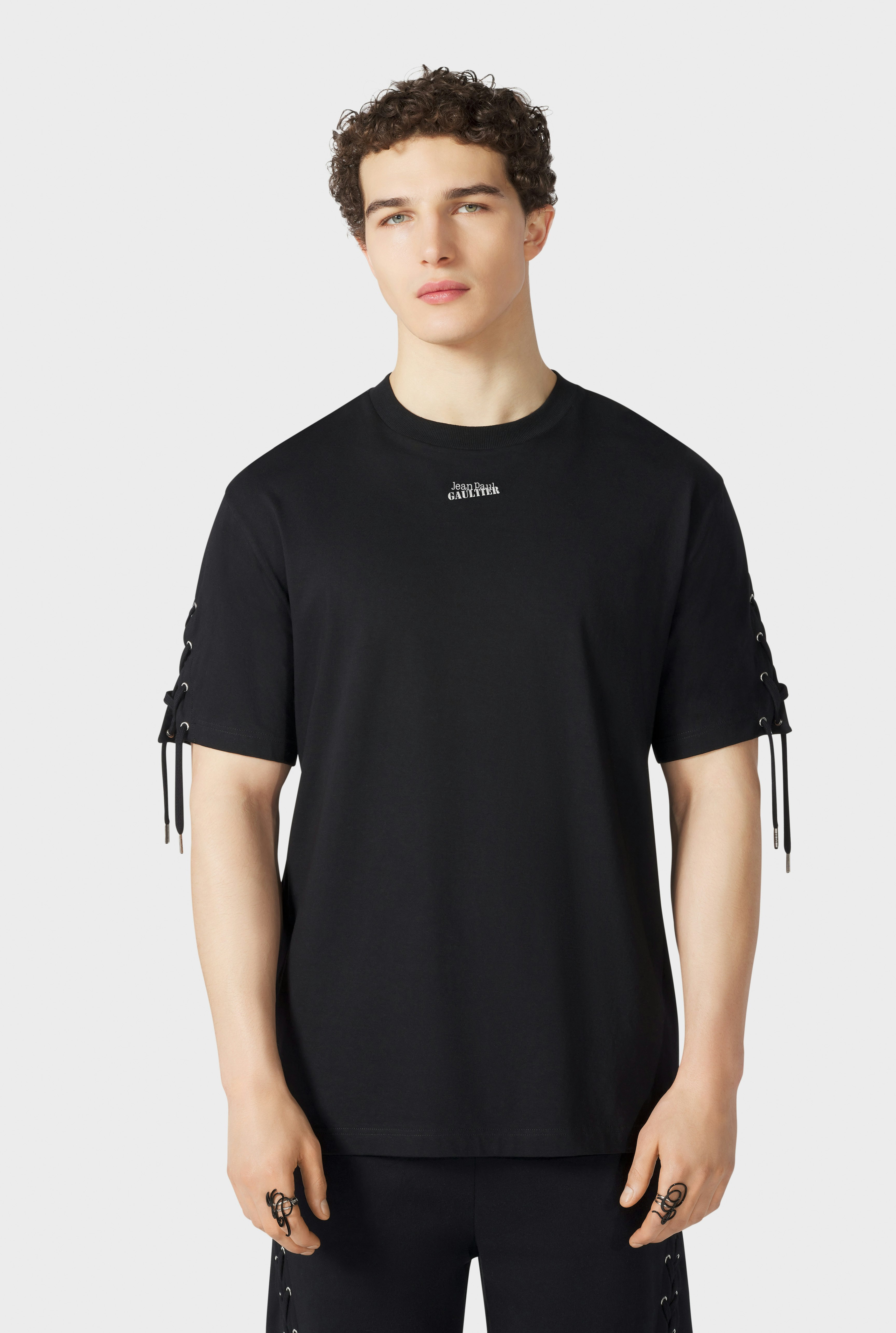 The Black Lace-Up JPG T-Shirt hover