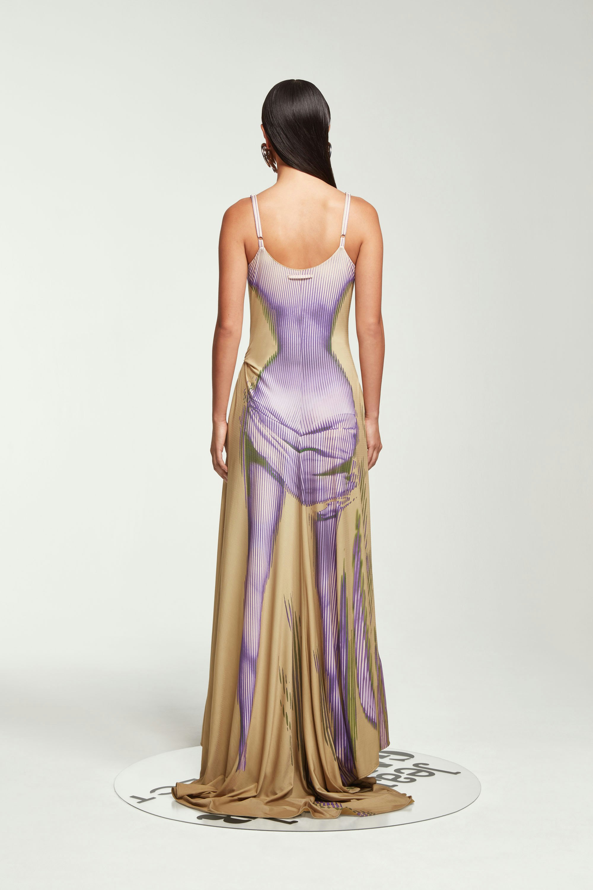 The Purple & Beige Body Morph Sleeveless Dress by Jean Paul Gaultier x Y/Project