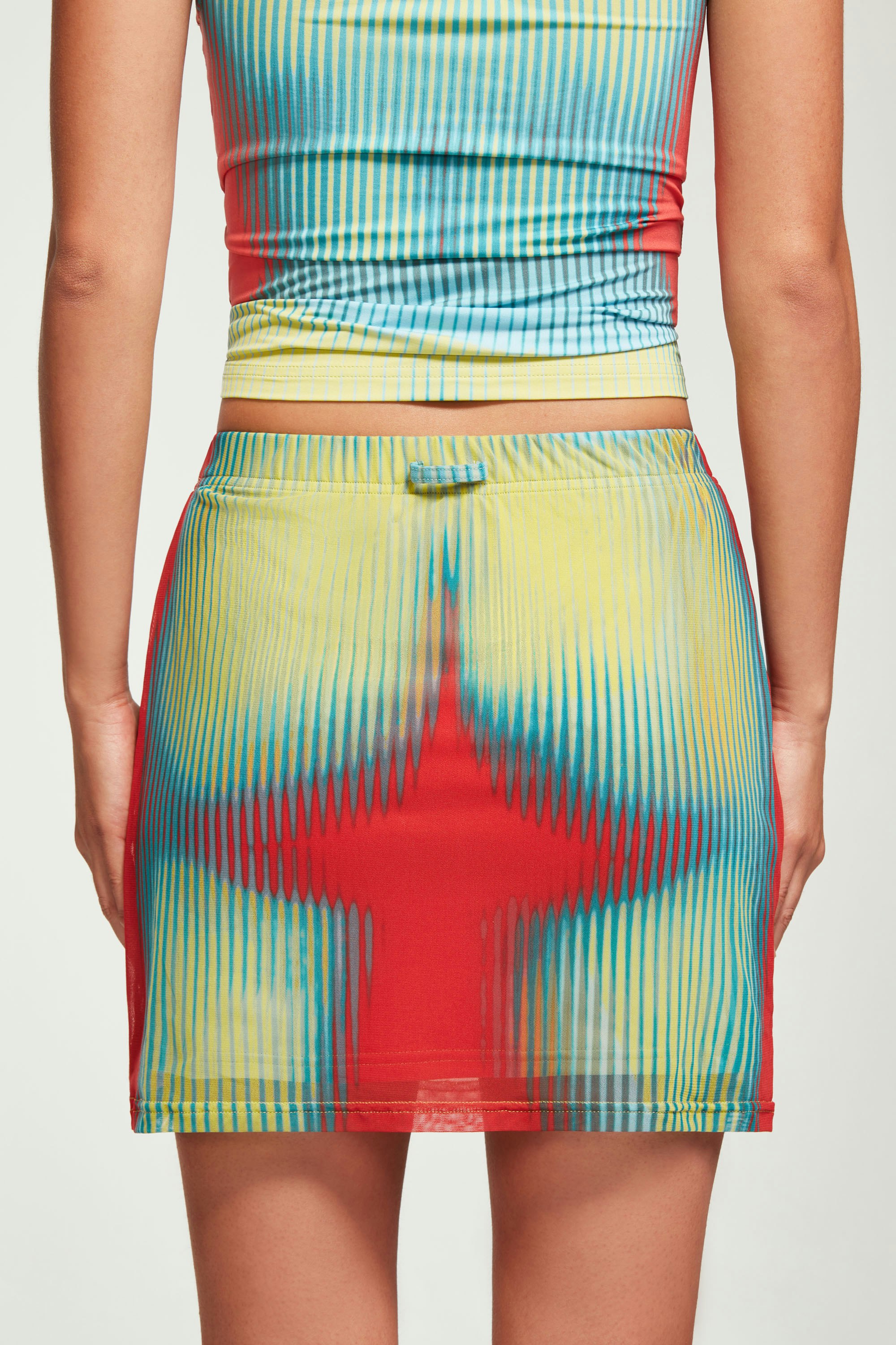 The Green & Red Body Morph Mini Skirt by Jean Paul Gaultier x Y/Project
