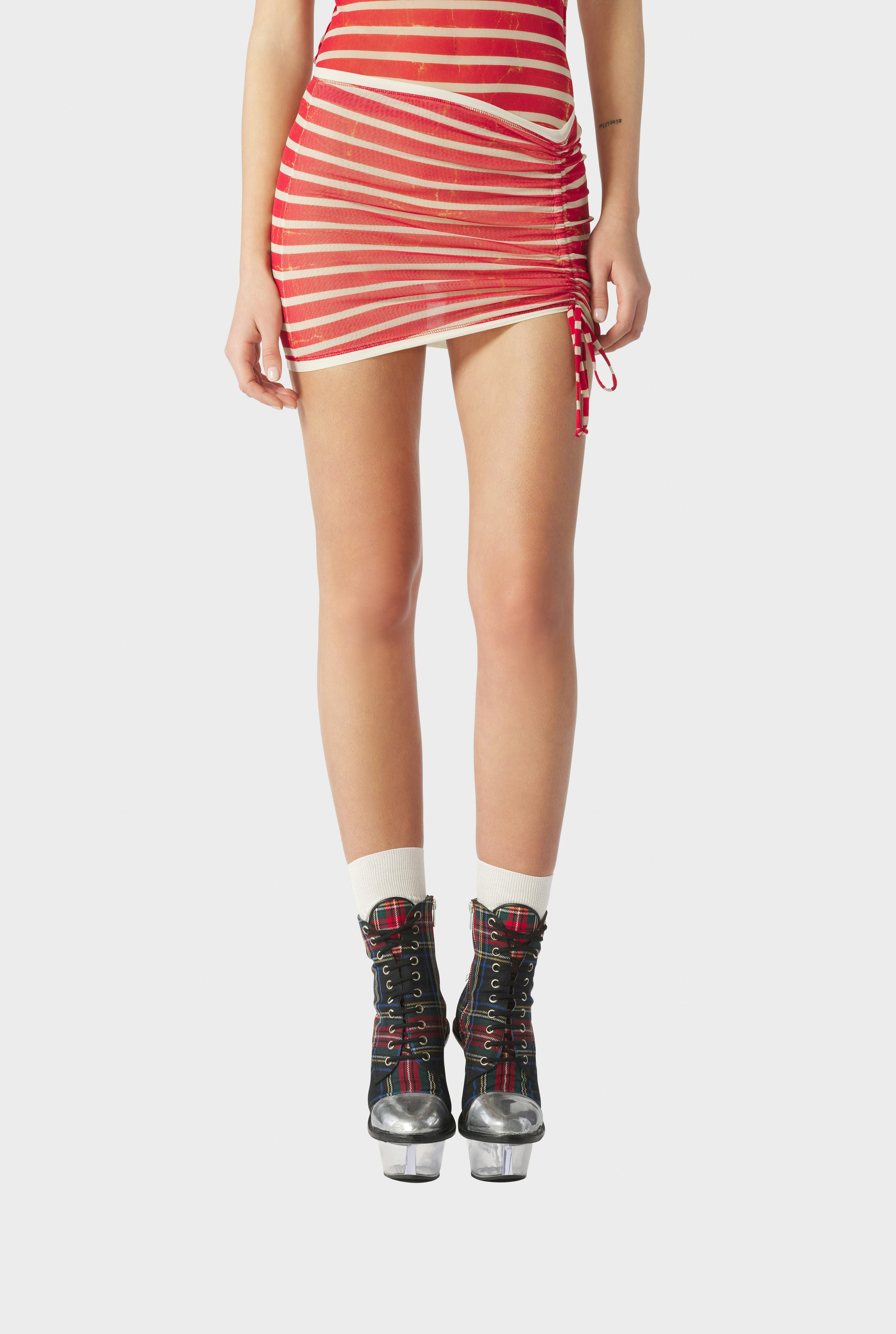 The Red “Crackling” Sailor Mini Skirt