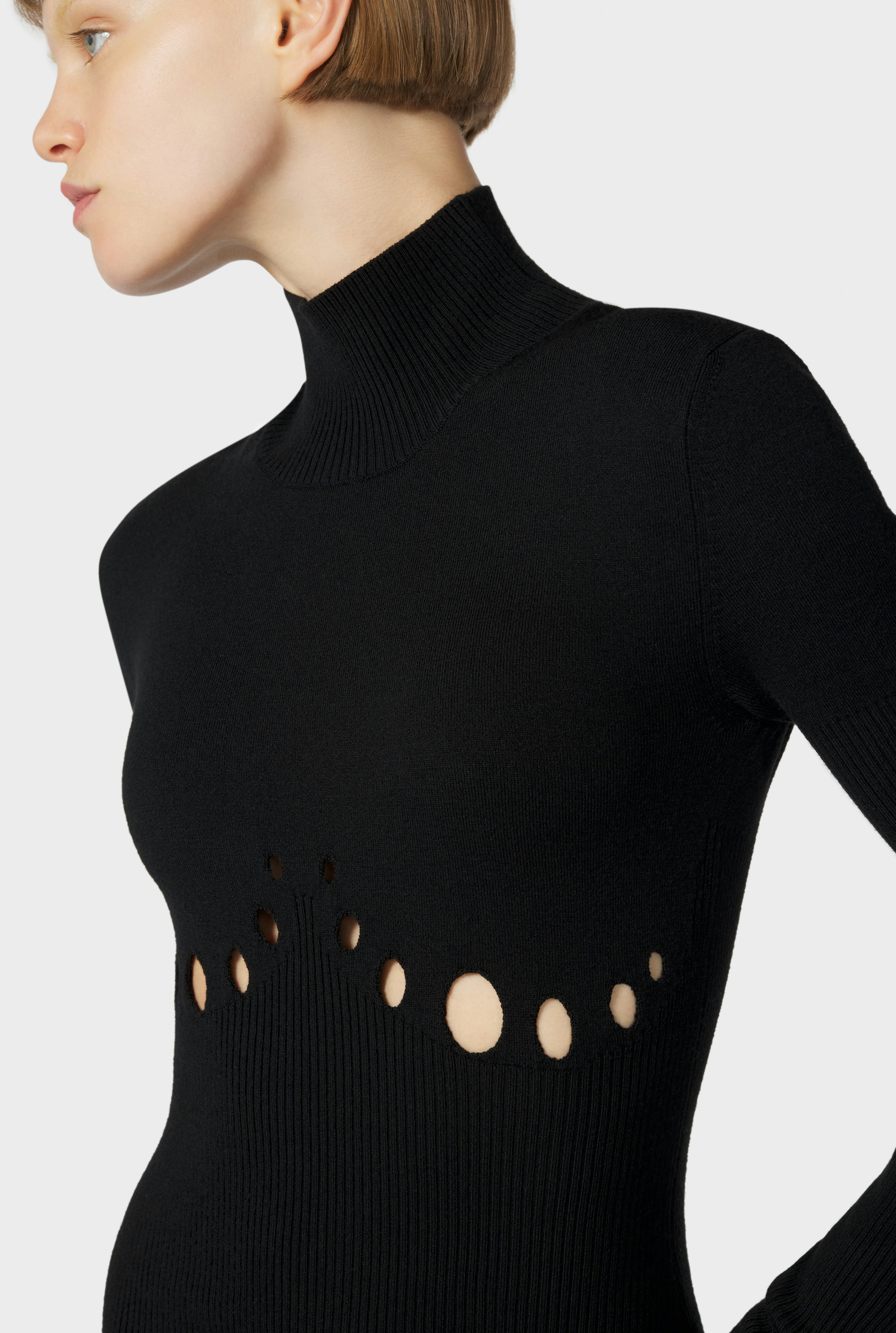 The Black Openworked Knit Dress Jean Paul Gaultier