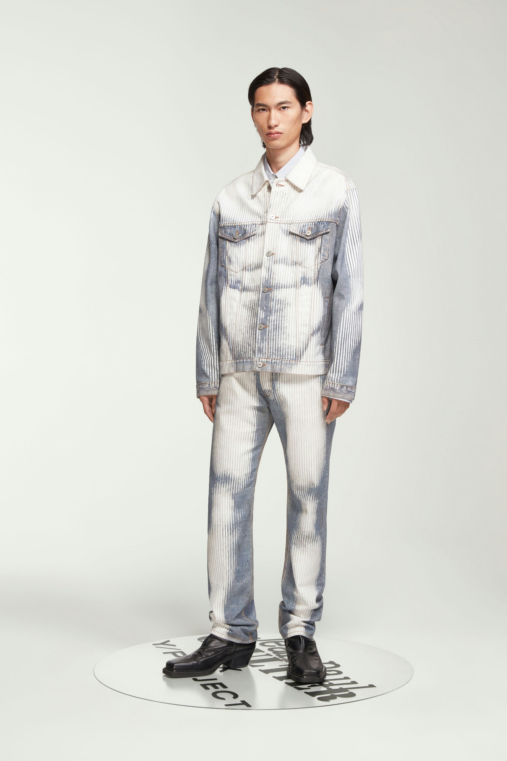 The Blue & White Body Morph Denim Jacket by Jean Paul Gaultier x Y/Project