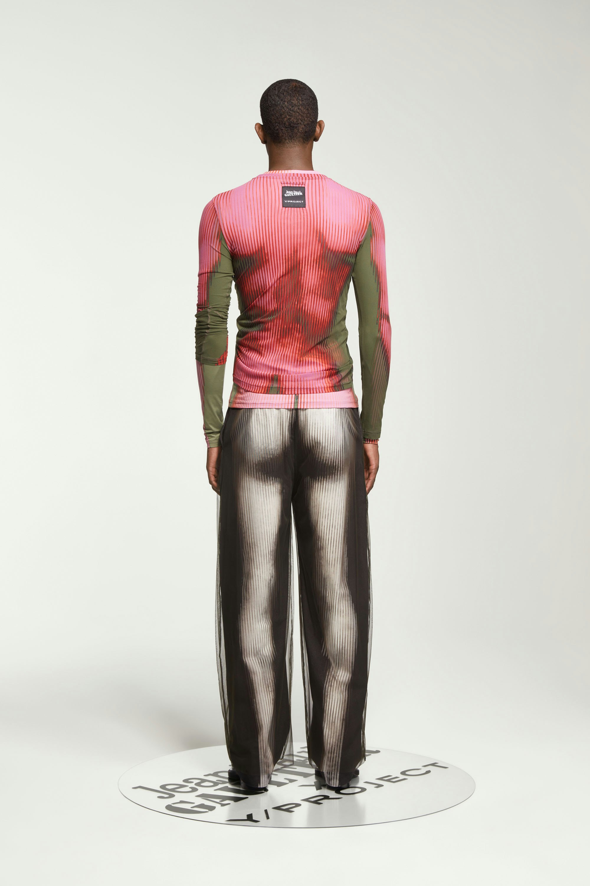 The Pink & Khaki Body Morph Top by Jean Paul Gaultier x Y/Project