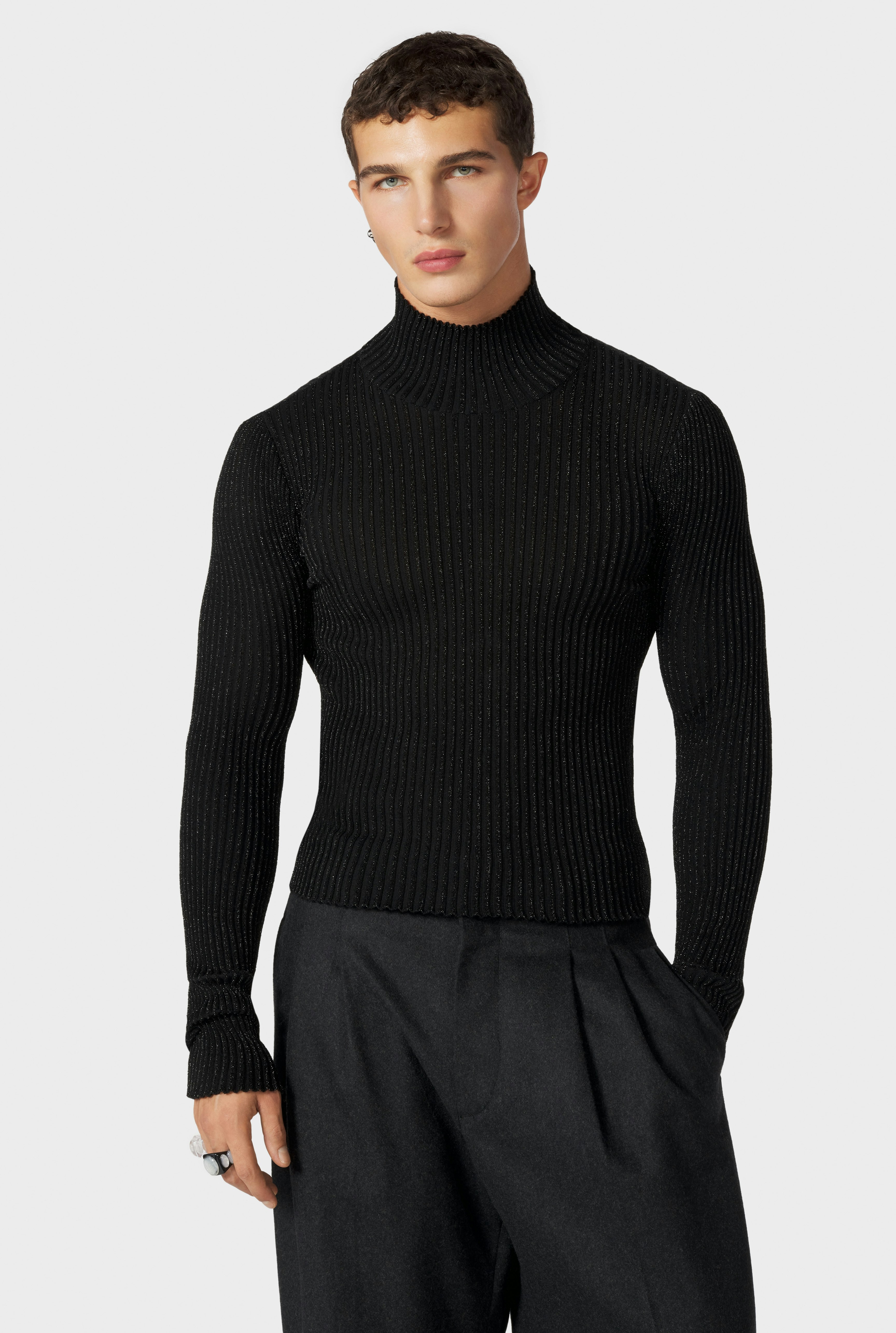 The Black Cyber Knit Top