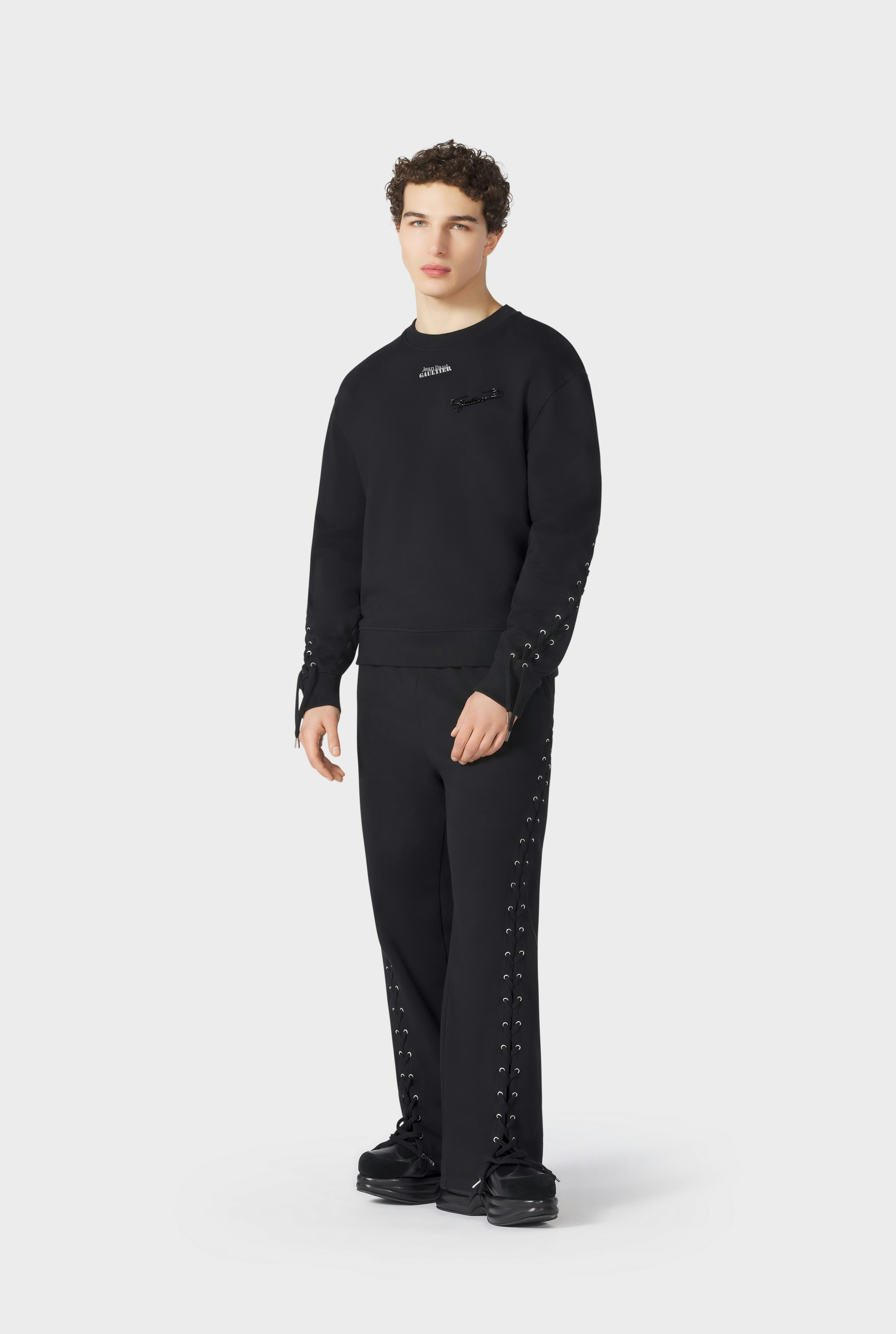 The Black Lace-Up JPG Sweatshirt