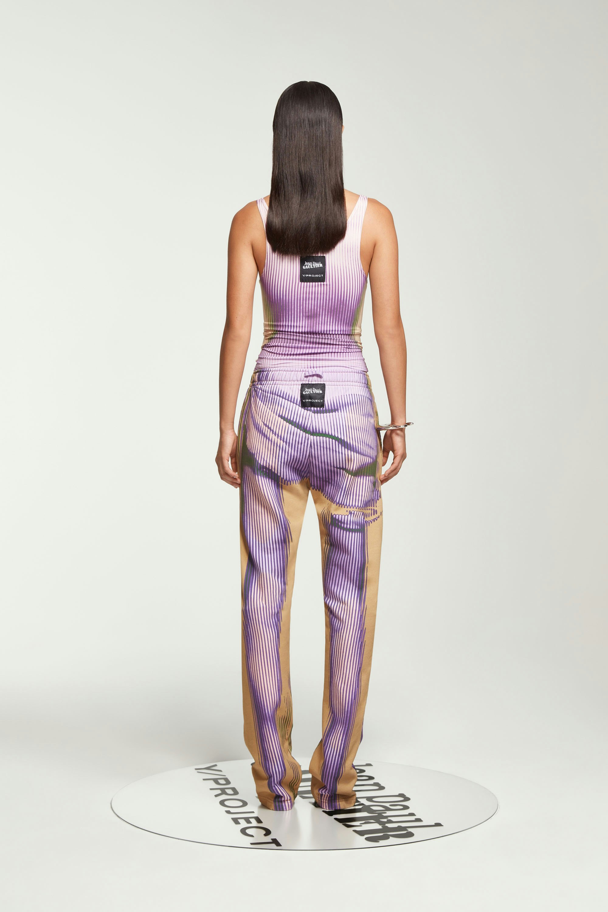 The Purple & Yellow Body Morph Sweatpants by Jean Paul Gaultier x Y/Project