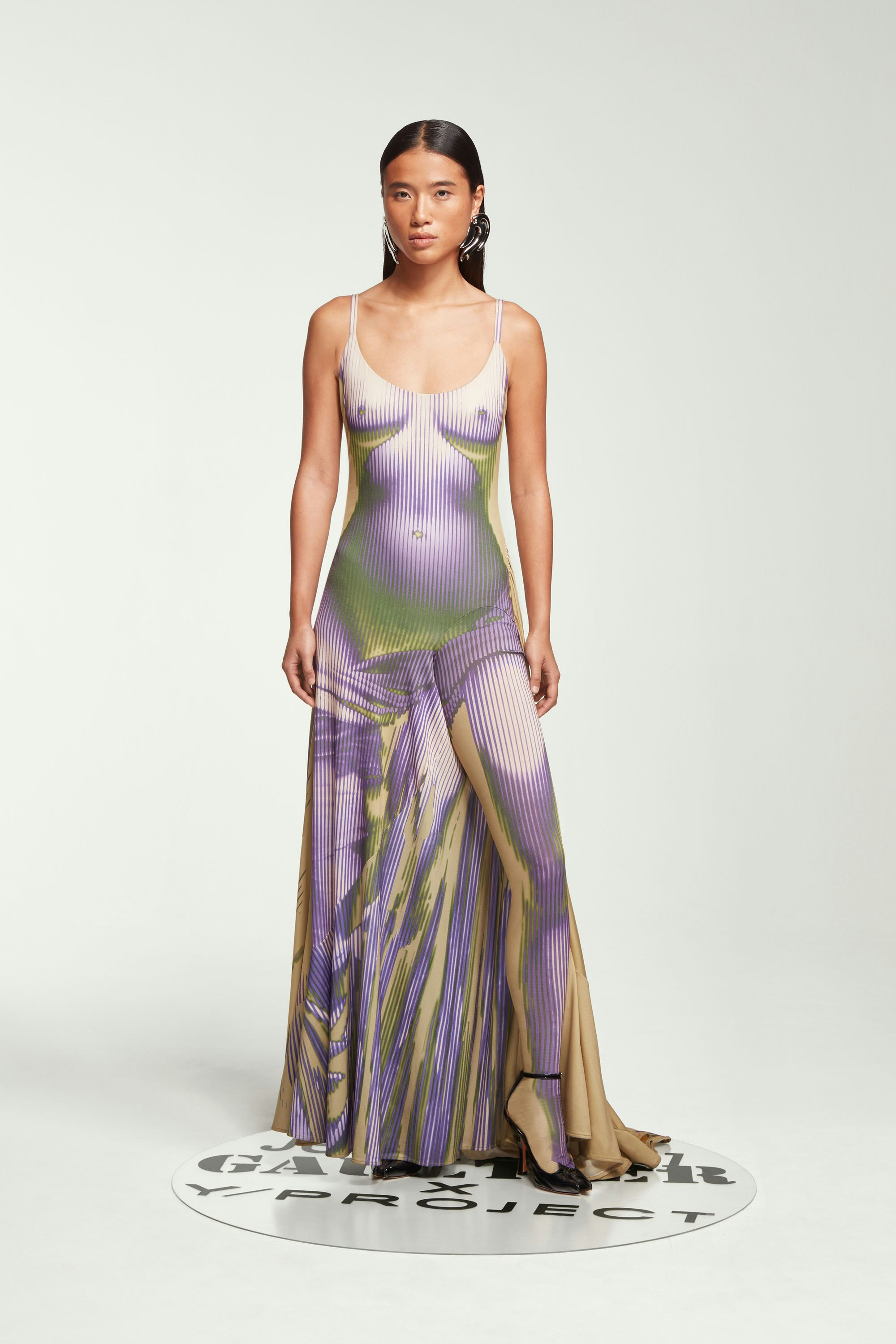 La Robe à Bretelles Body Morph Violette et Beige Jean Paul Gaultier x Y/Project