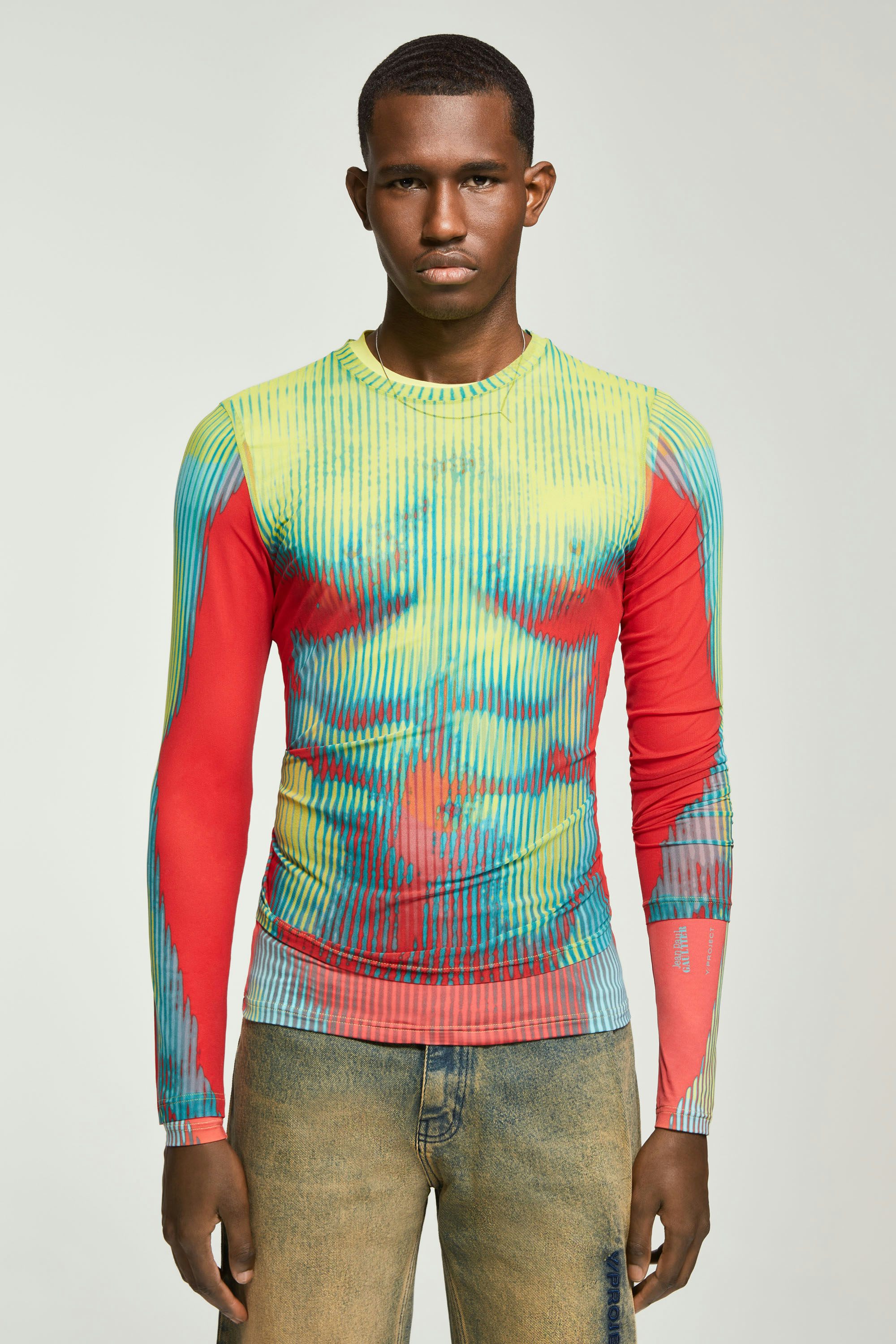 The Green & Red Body Morph Top by Jean Paul Gaultier x Y/Project