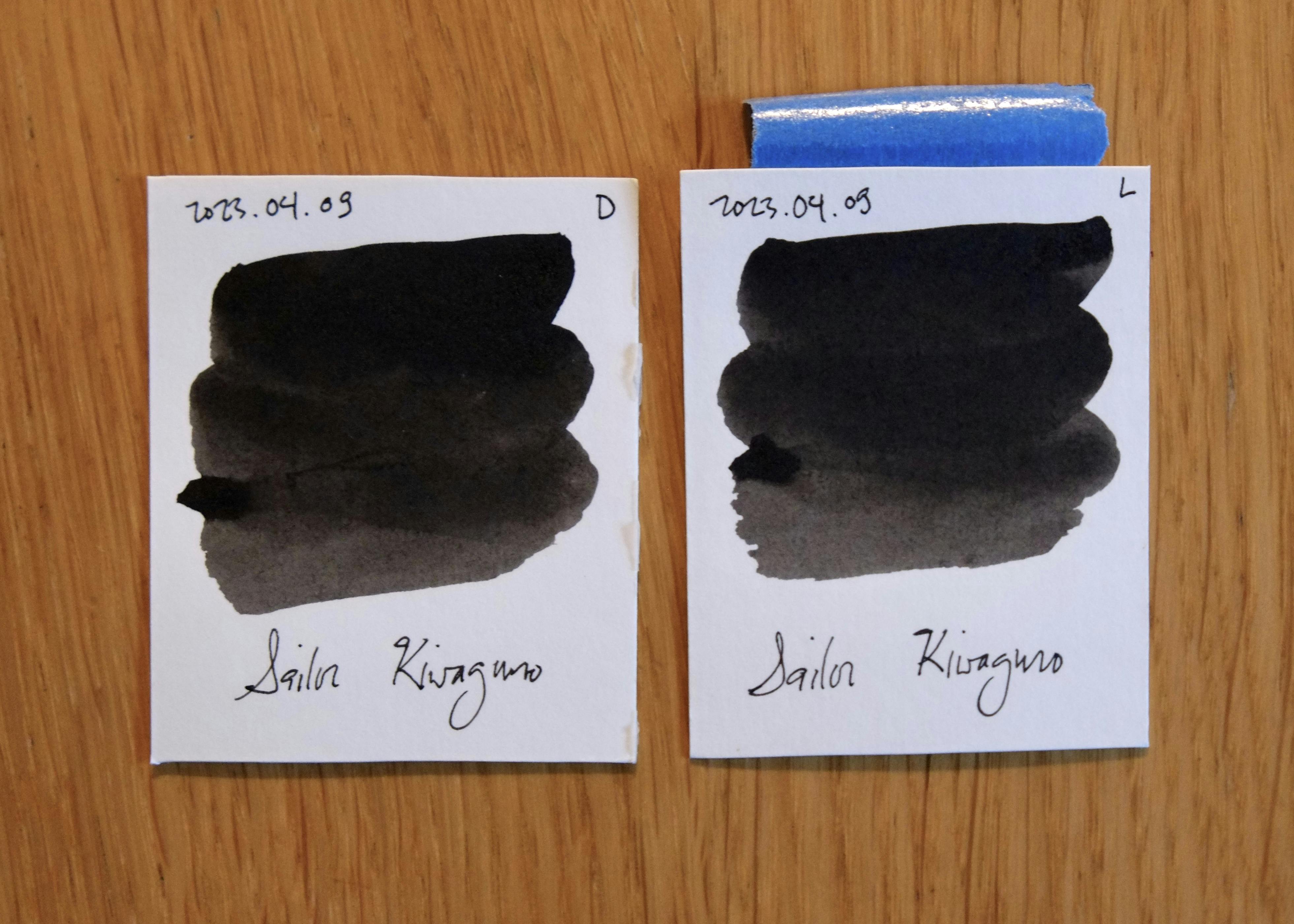 Ink swatch from Sept. 19, 2023: Sailor Kiwaguro