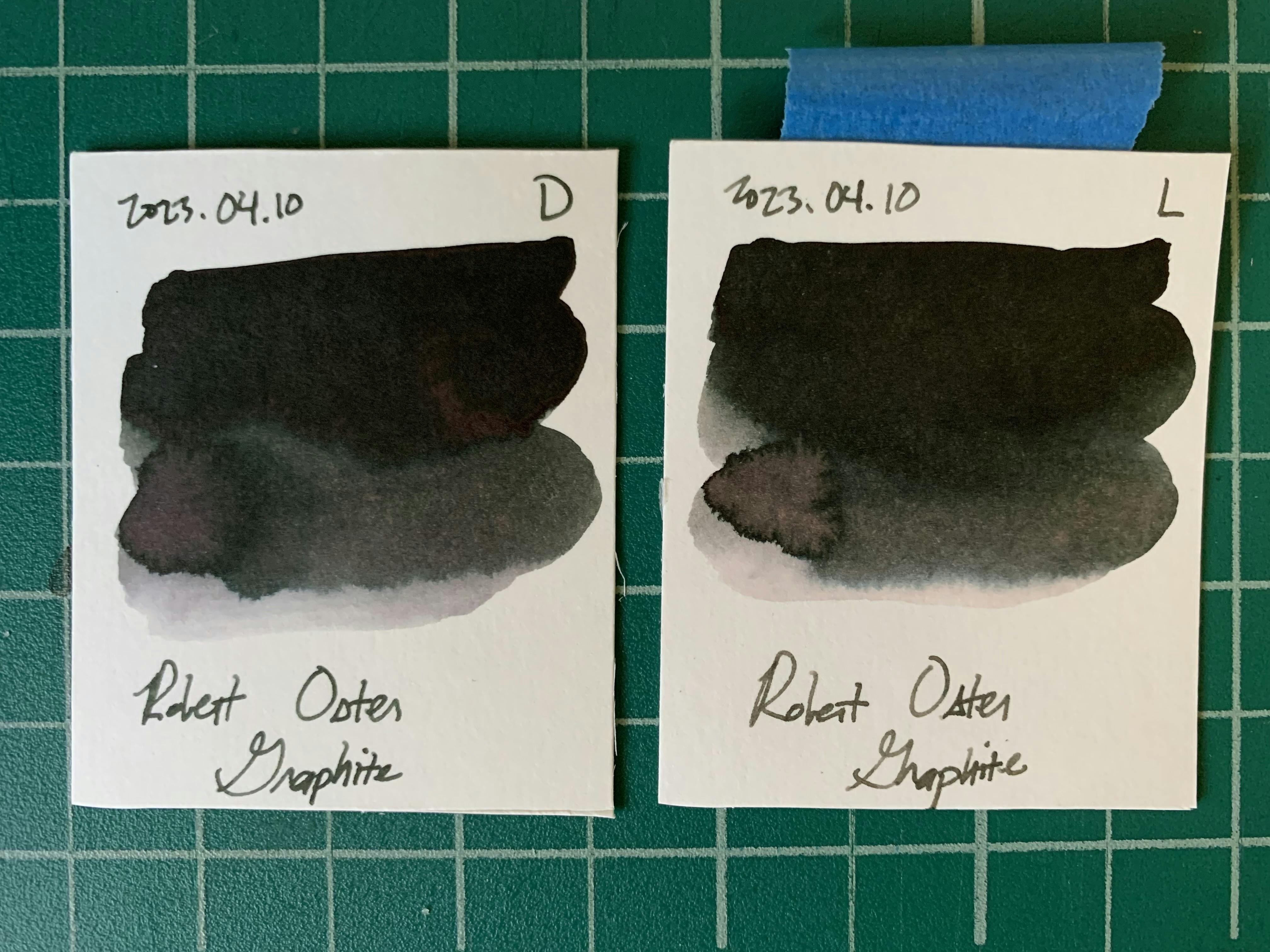 Robert Oster Graphite swatches, May 6, 2023