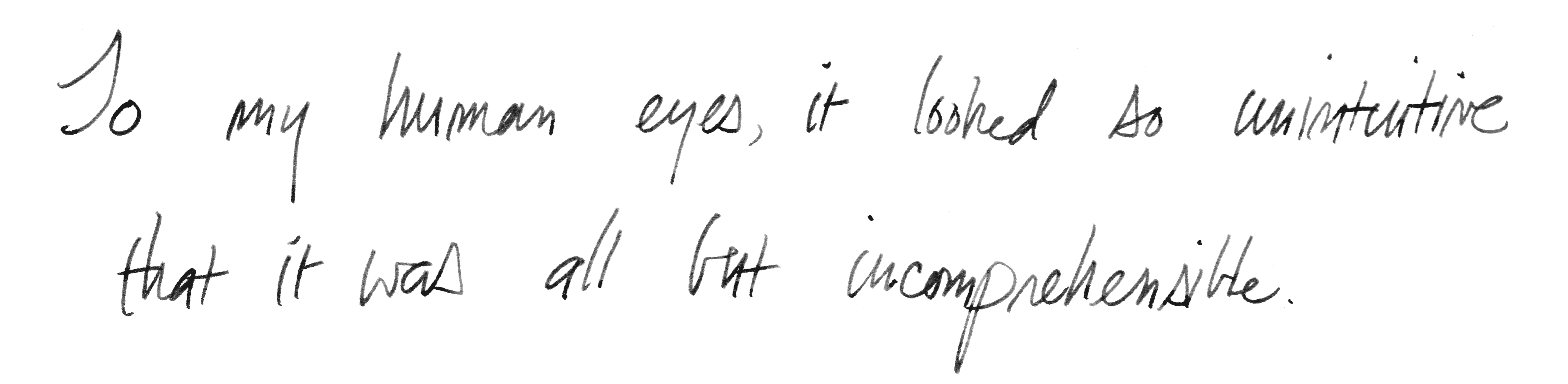 To my human eyes, it looked so unintuitive that it was all but incomprehensible.