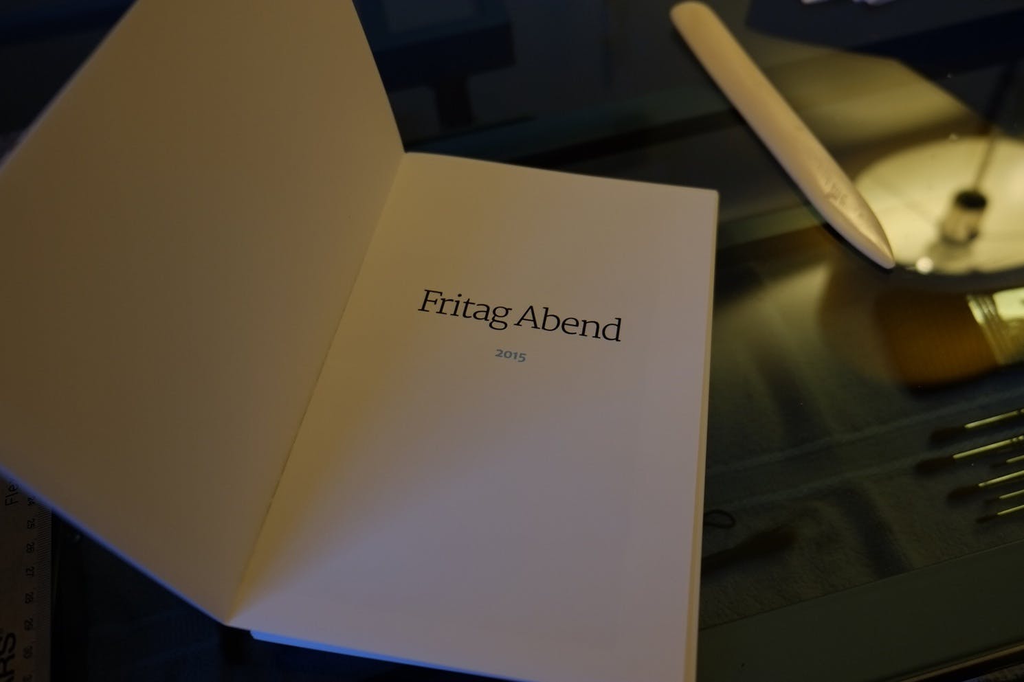 Andy’s journal, opened to the title page