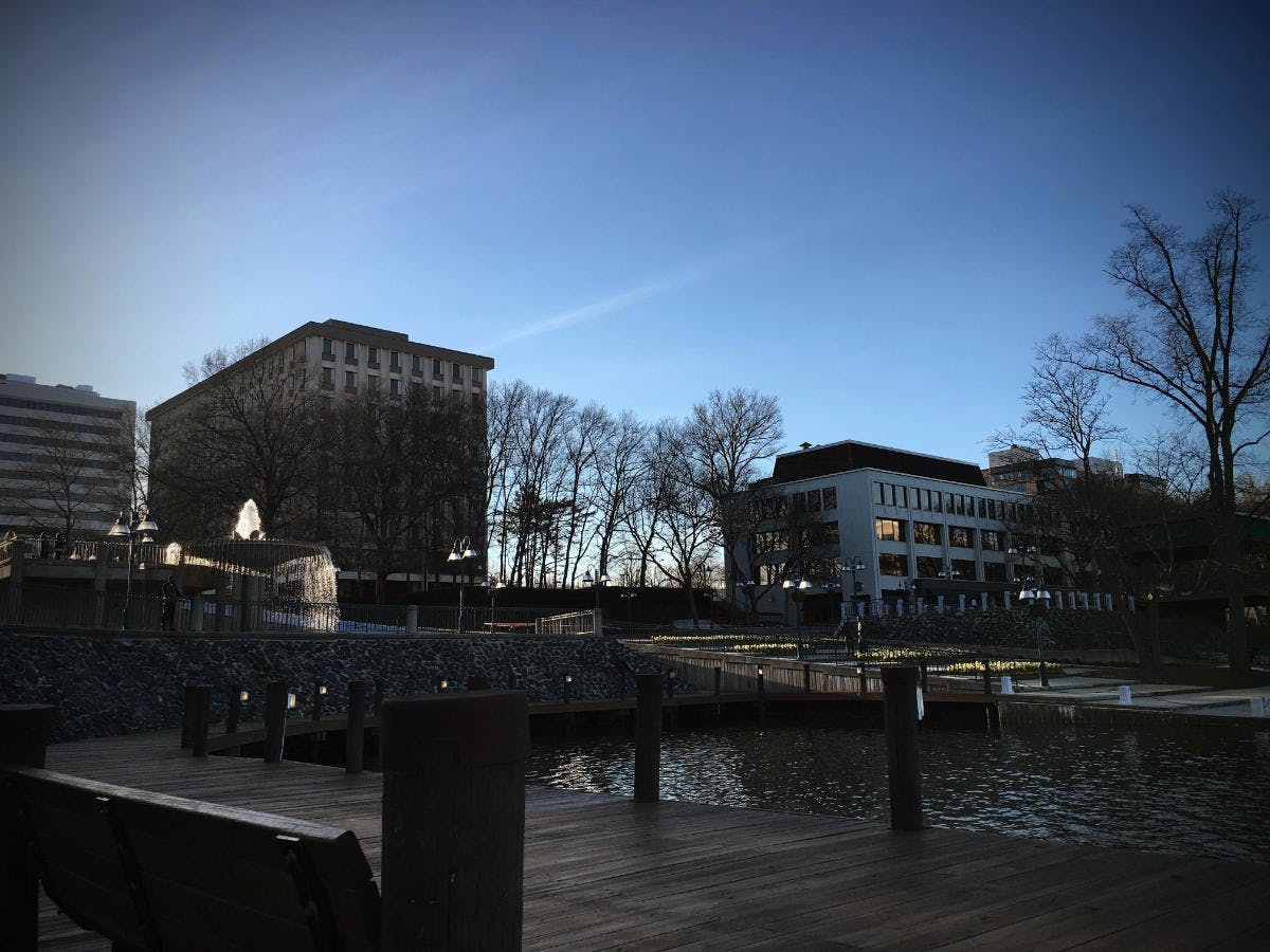 The lakefront in Columbia, Maryland